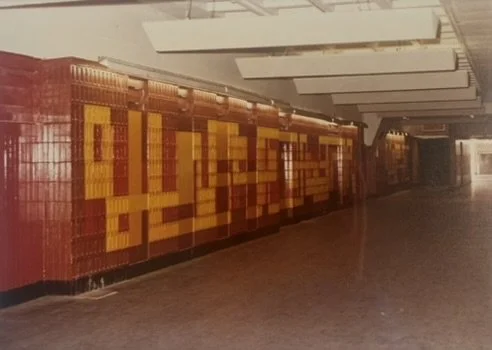 Mosaic located at car park level, ground floor