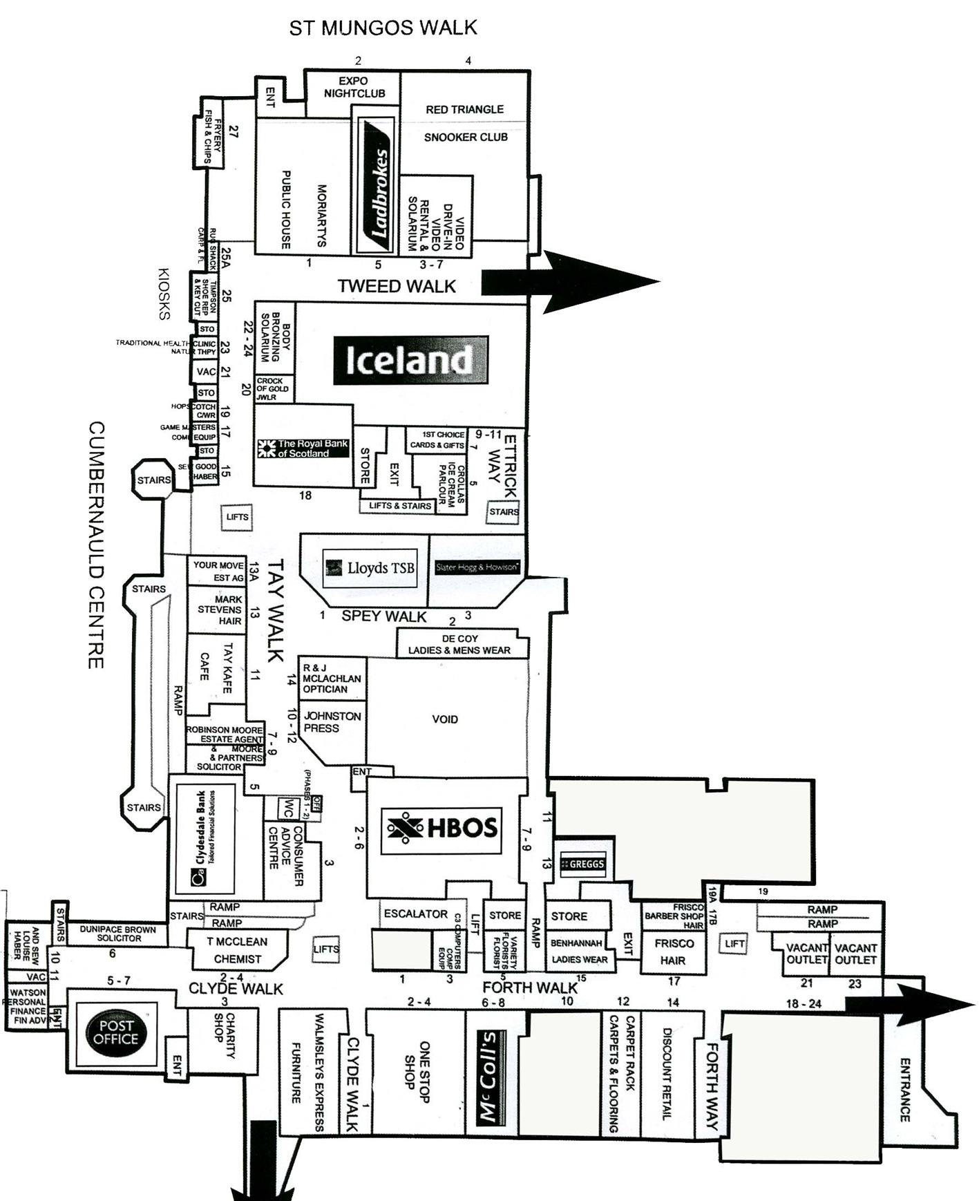 Plan of Town Centre Phase 1 circa 2009. Taken from Cumbernauld Development Corporation collection, held in North Lanarkshire Council's archives.