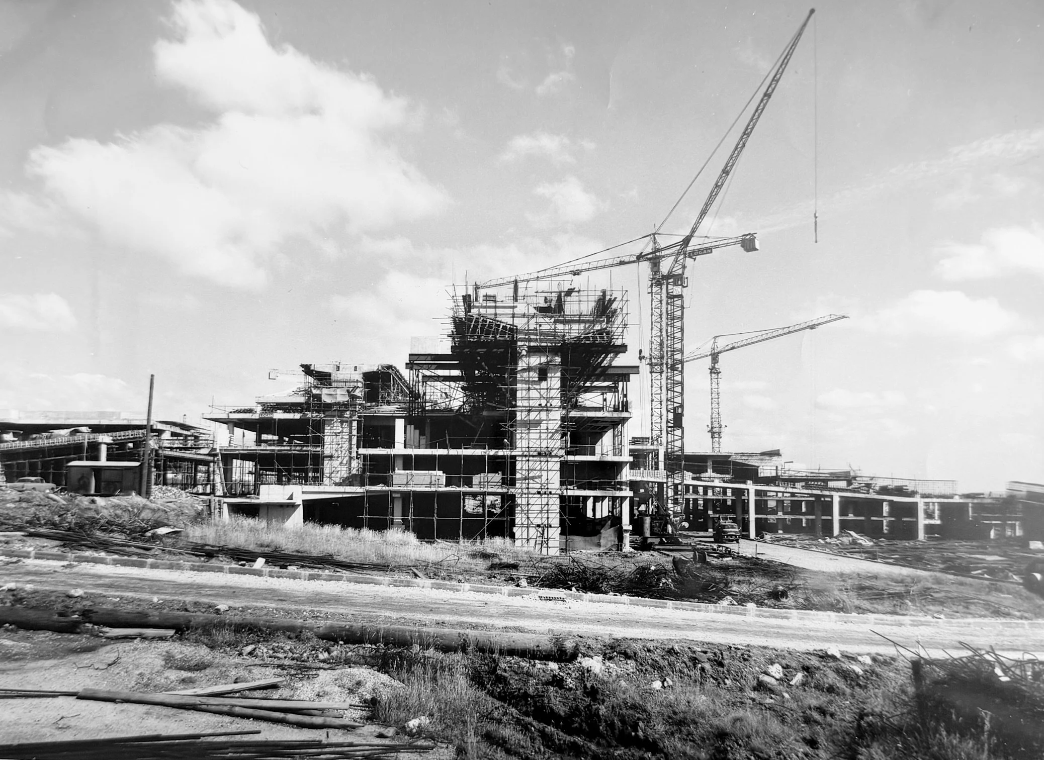 Town Centre under construction. Photo taken from CDC Collection, held in NLC Archives.