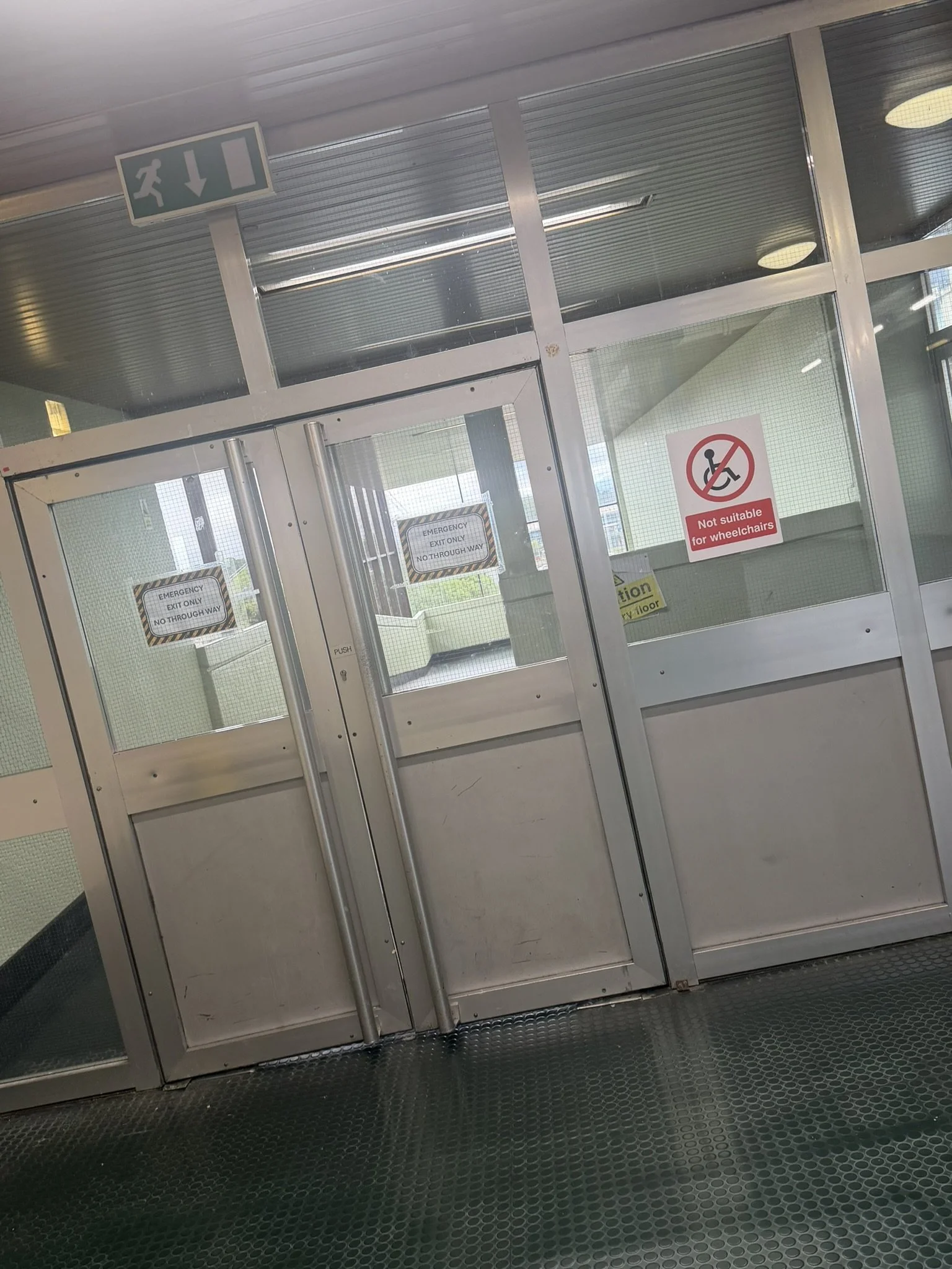 Doors leading to fire exit on 3rd floor