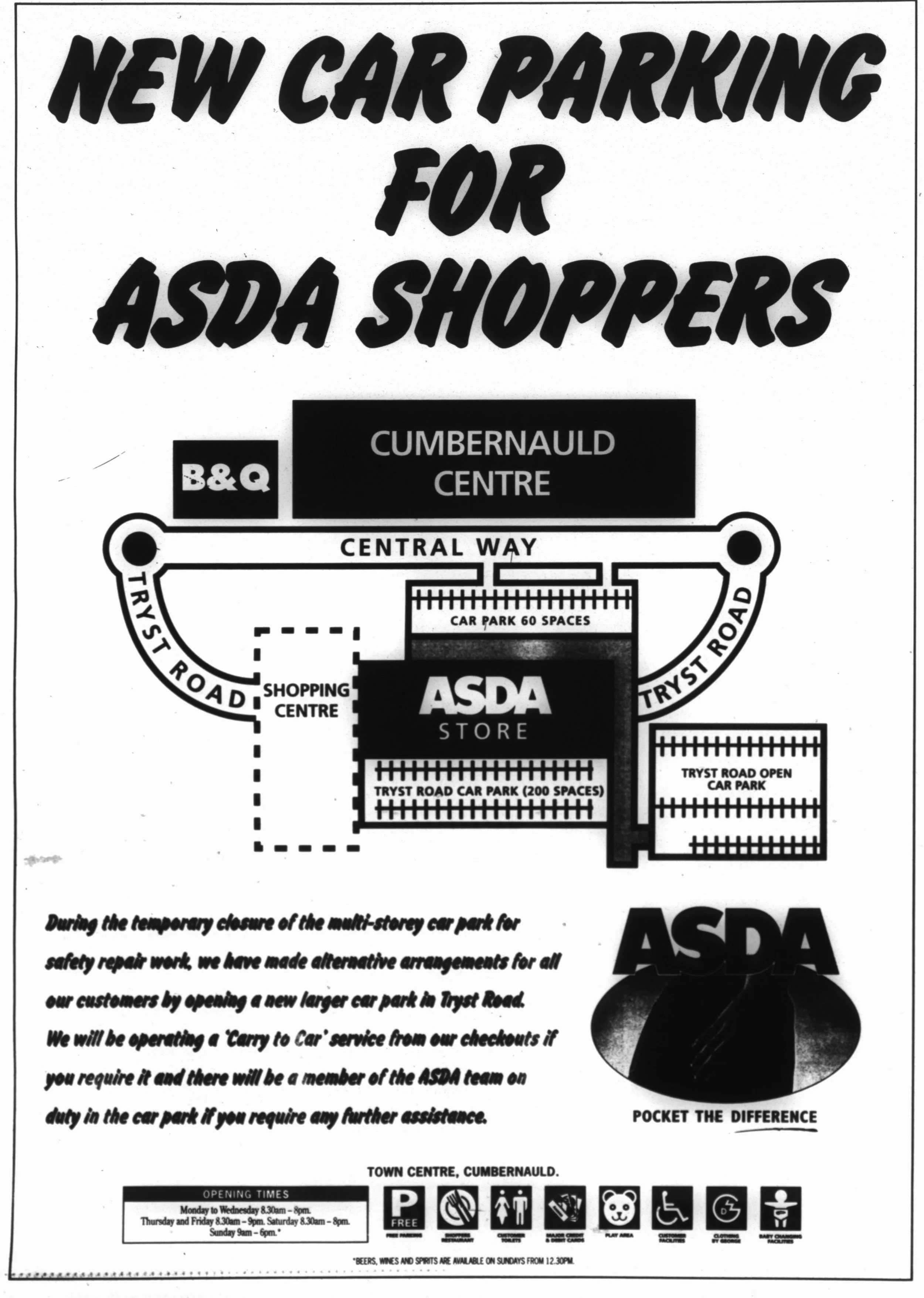 Asda Car Parking Aug 1995