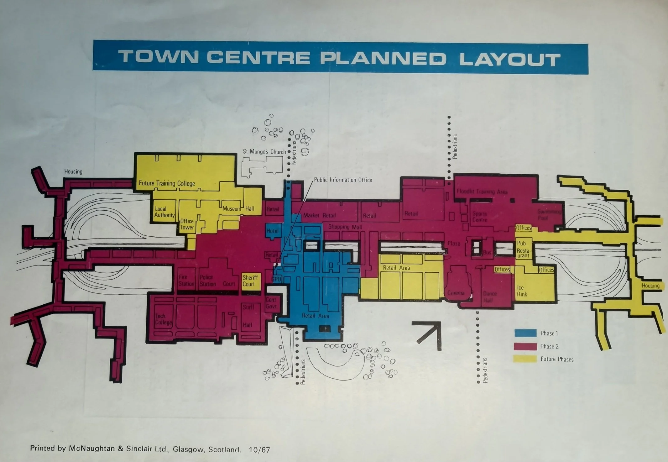 Town Centre Planned Layout; taken from Princess Margaret booklet
