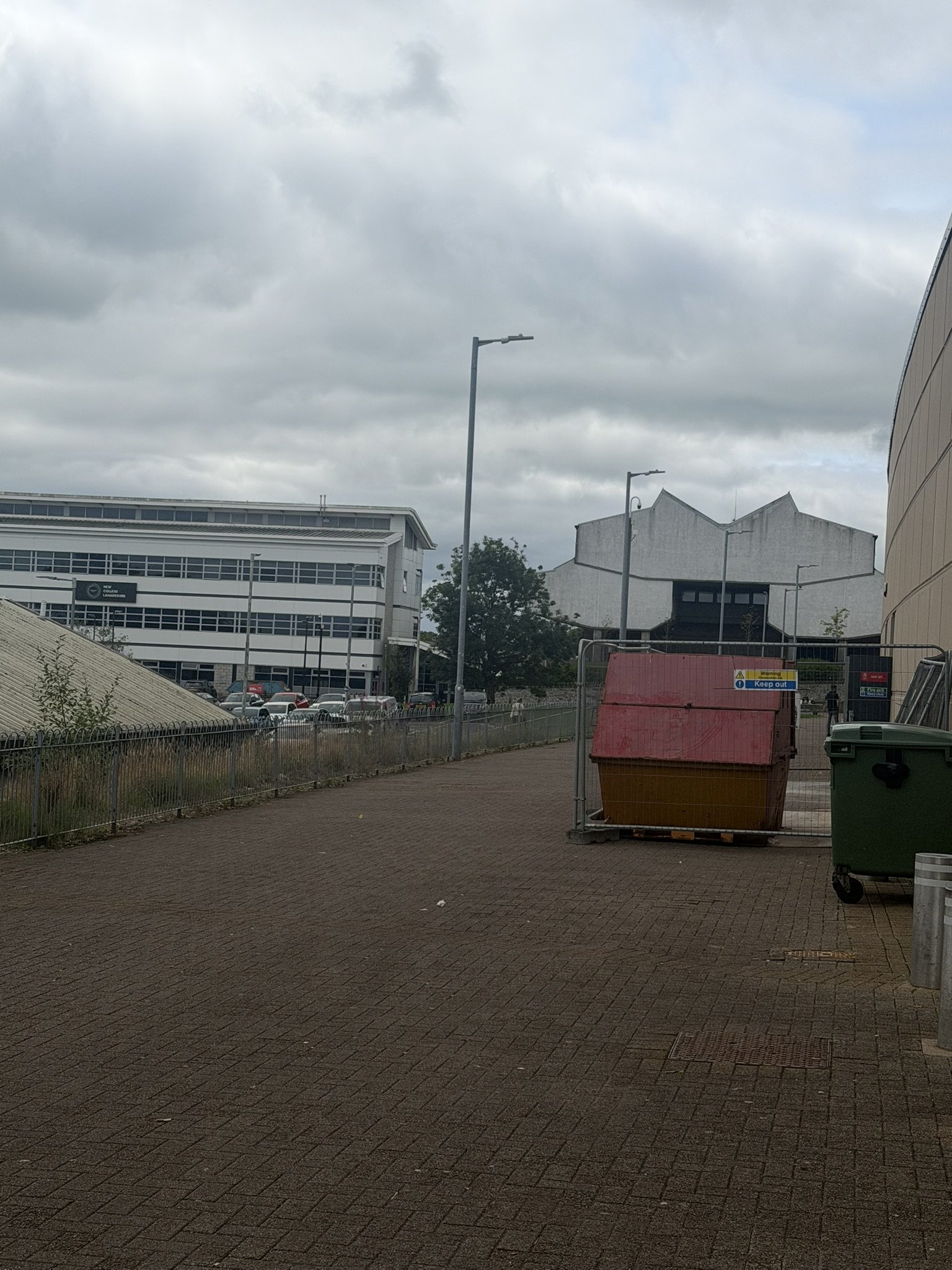 Outside the Antonine Centre looking towards the college