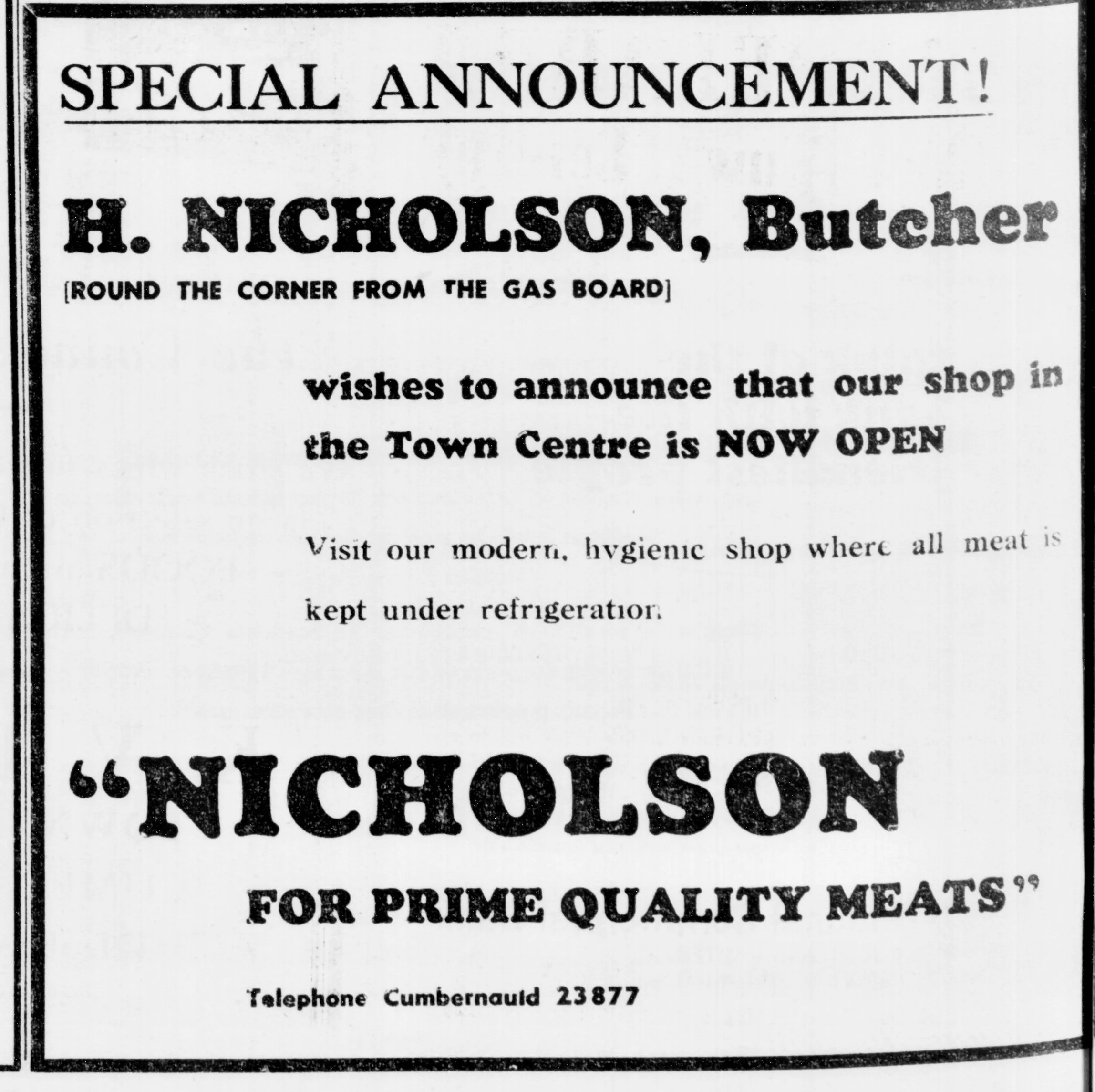 Nicholson Butchers May 1967