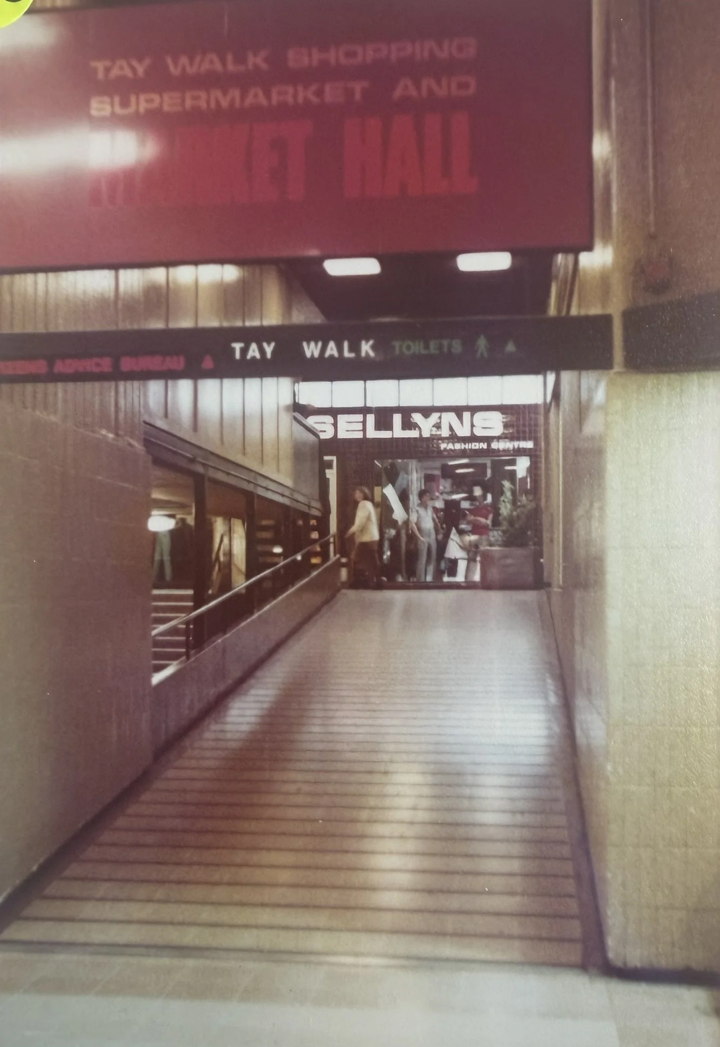 Ramp looking up at Sellyns shop in Phase 1 (later the Cumbernauld News office)