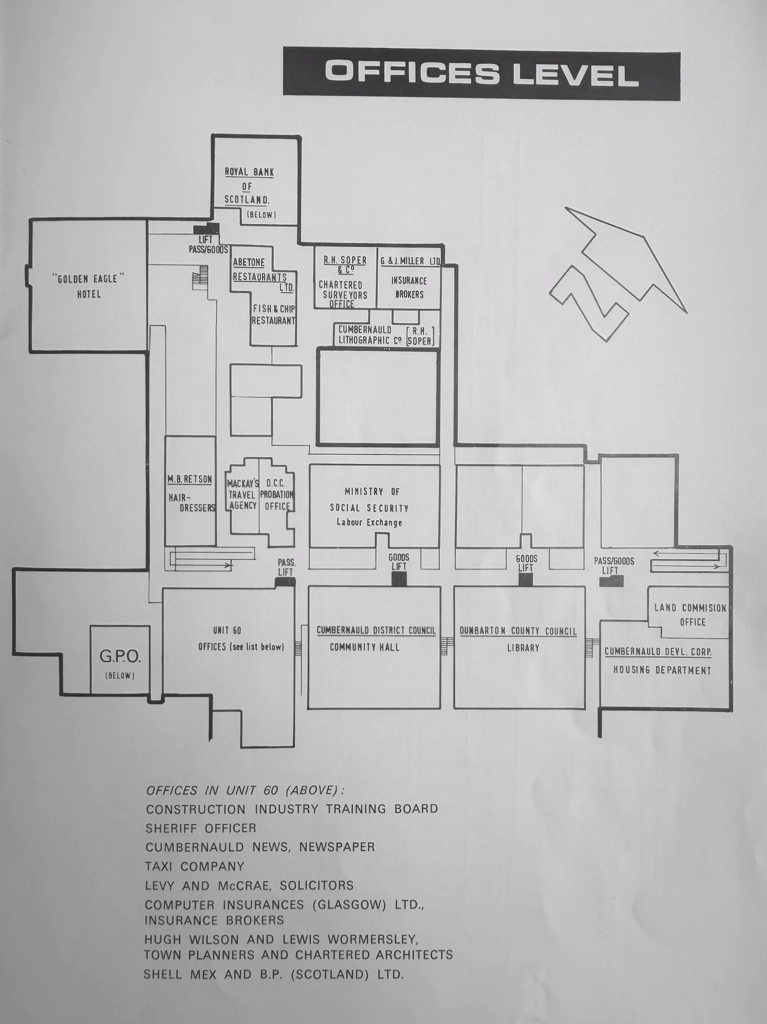Map of offices level; taken from Princess Margaret booklet