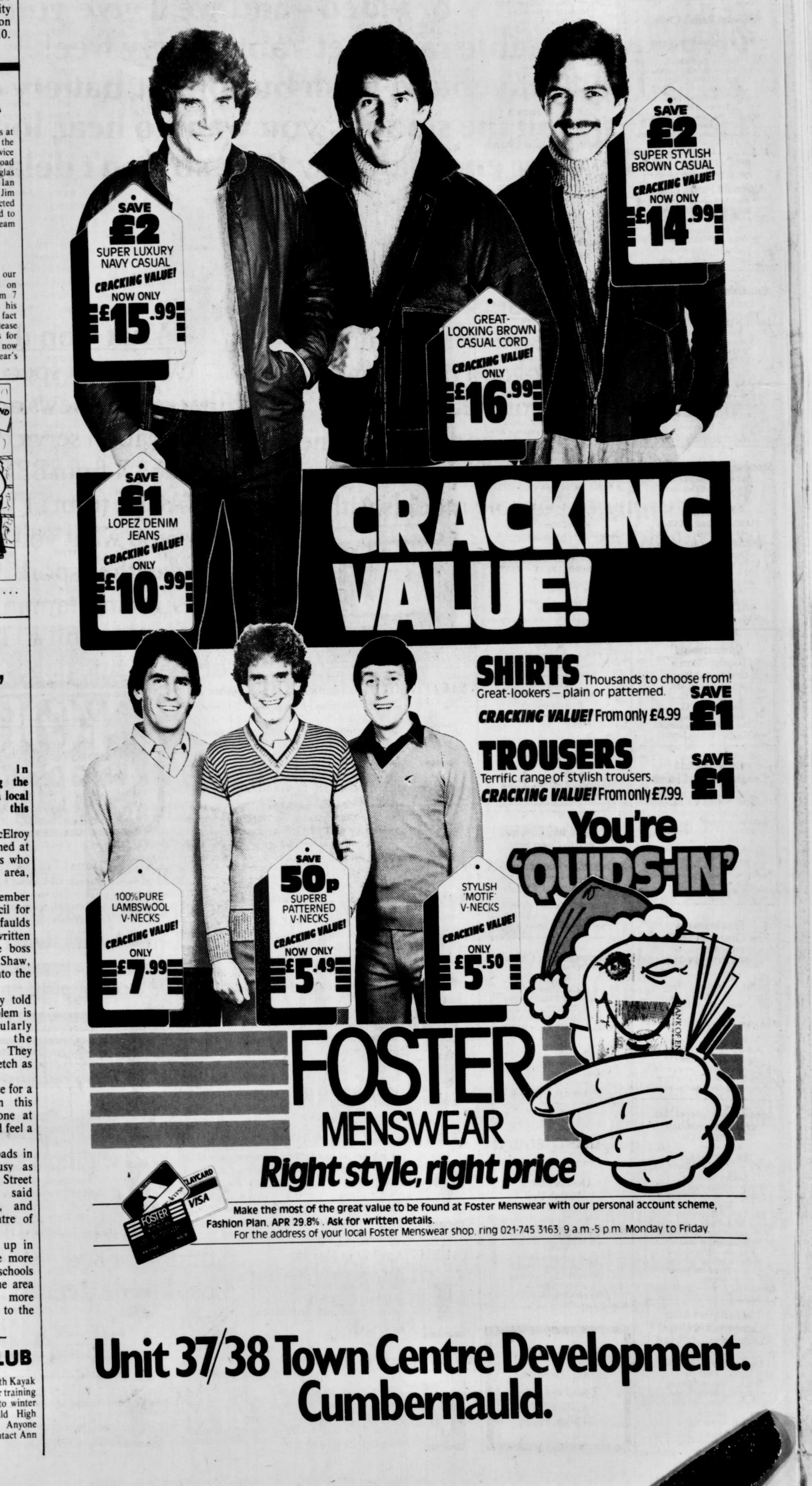 Foster Menswear Dec 1980