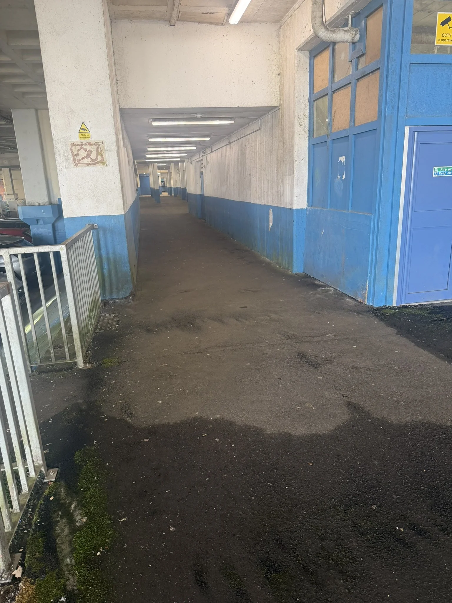Walkway at car park level of Phase 1