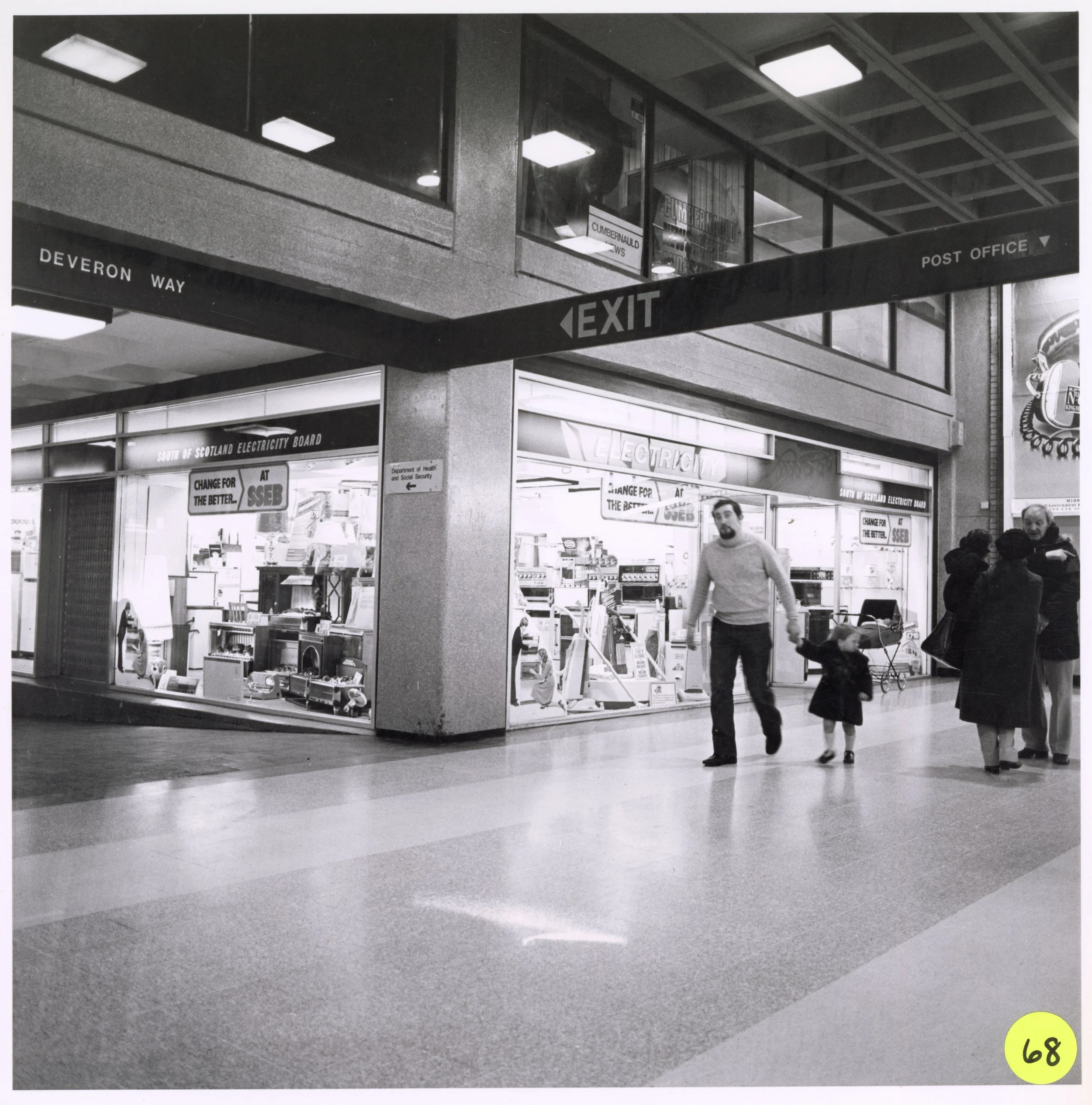 Electricity Board with Cumbernauld News office above it. Photo taken from CDC Collection, held in NLC Archives.