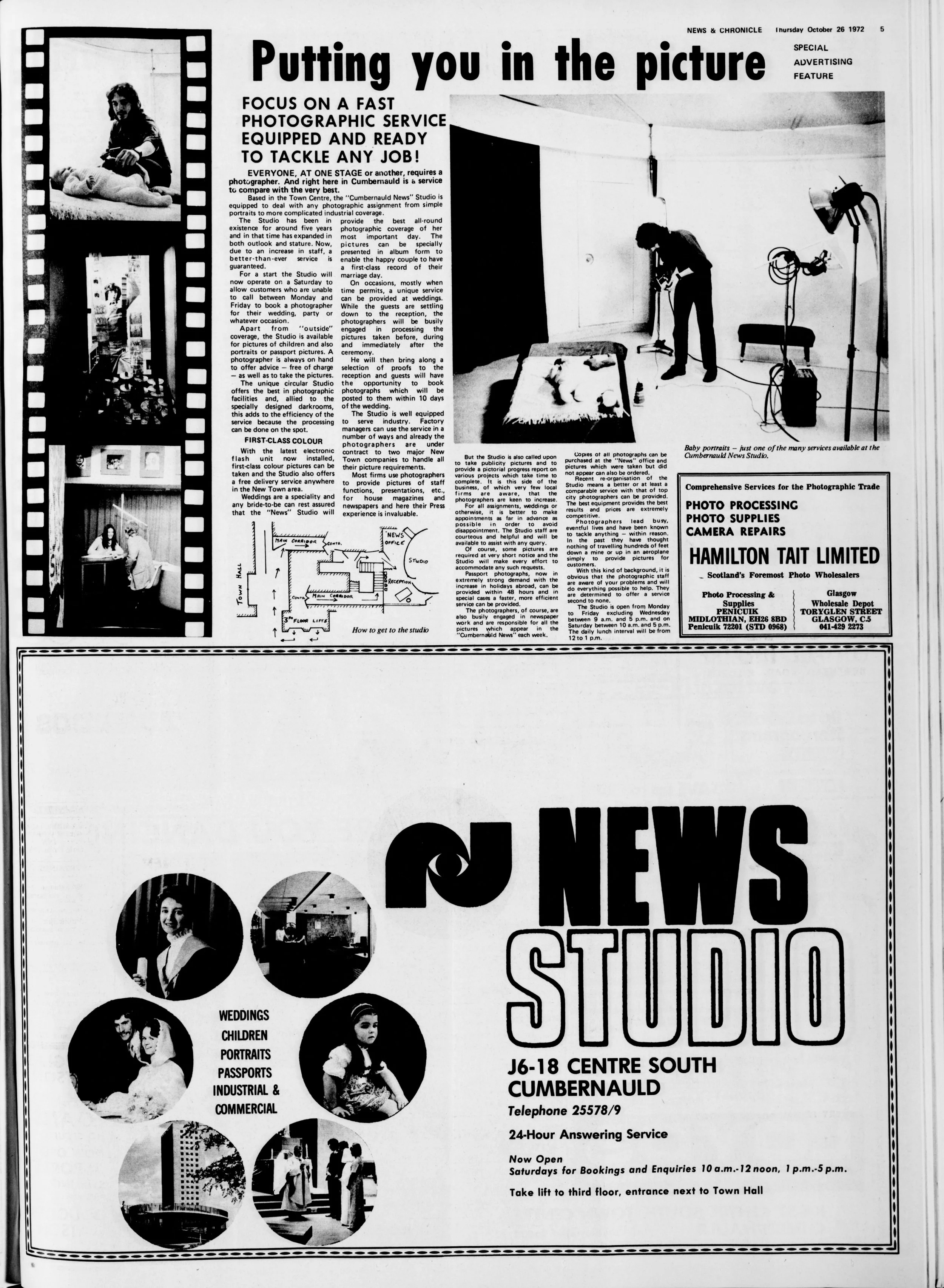 Cumbernauld News Studio Oct 1972