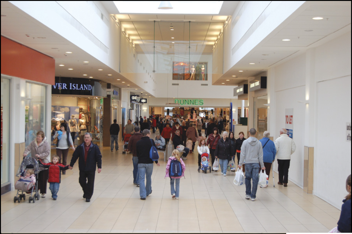 Antonine Centre mall showing River Island and Dunnes, 2011