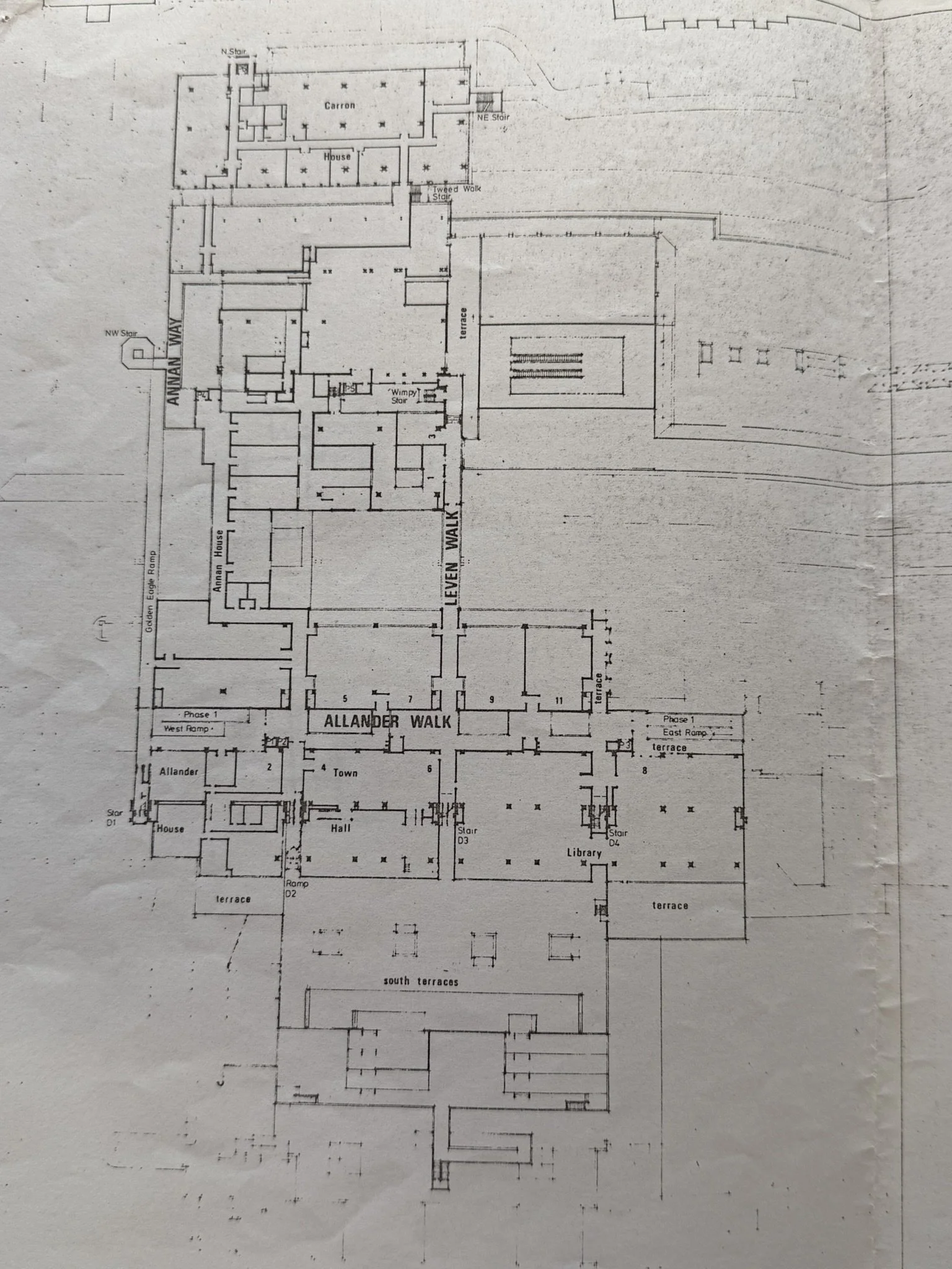 Plan of Phase 1 3rd Floor. Plans taken from Cumbernauld Development Corporation Collection, held by North Lanarkshire Council's Archives.