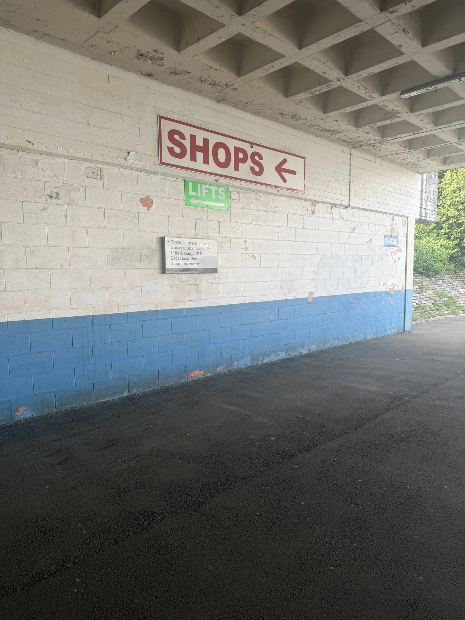 Walkway at car park level of Phase 1