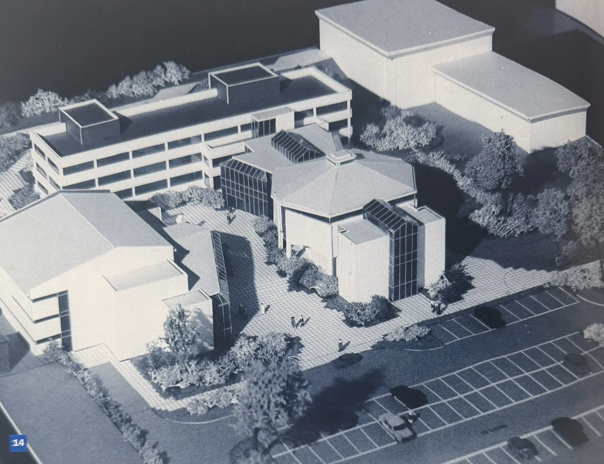 Model of plans for new council offices; taken from local history collection in Cumbernauld Library