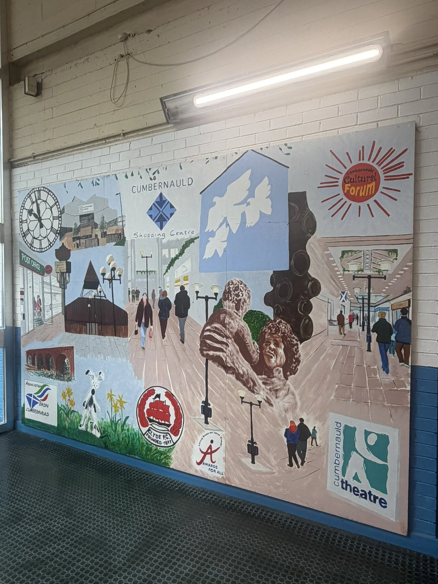Mural on wall in Allander Walk