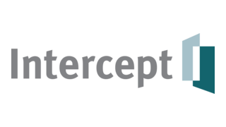 Intercept logo with stylized book icon
