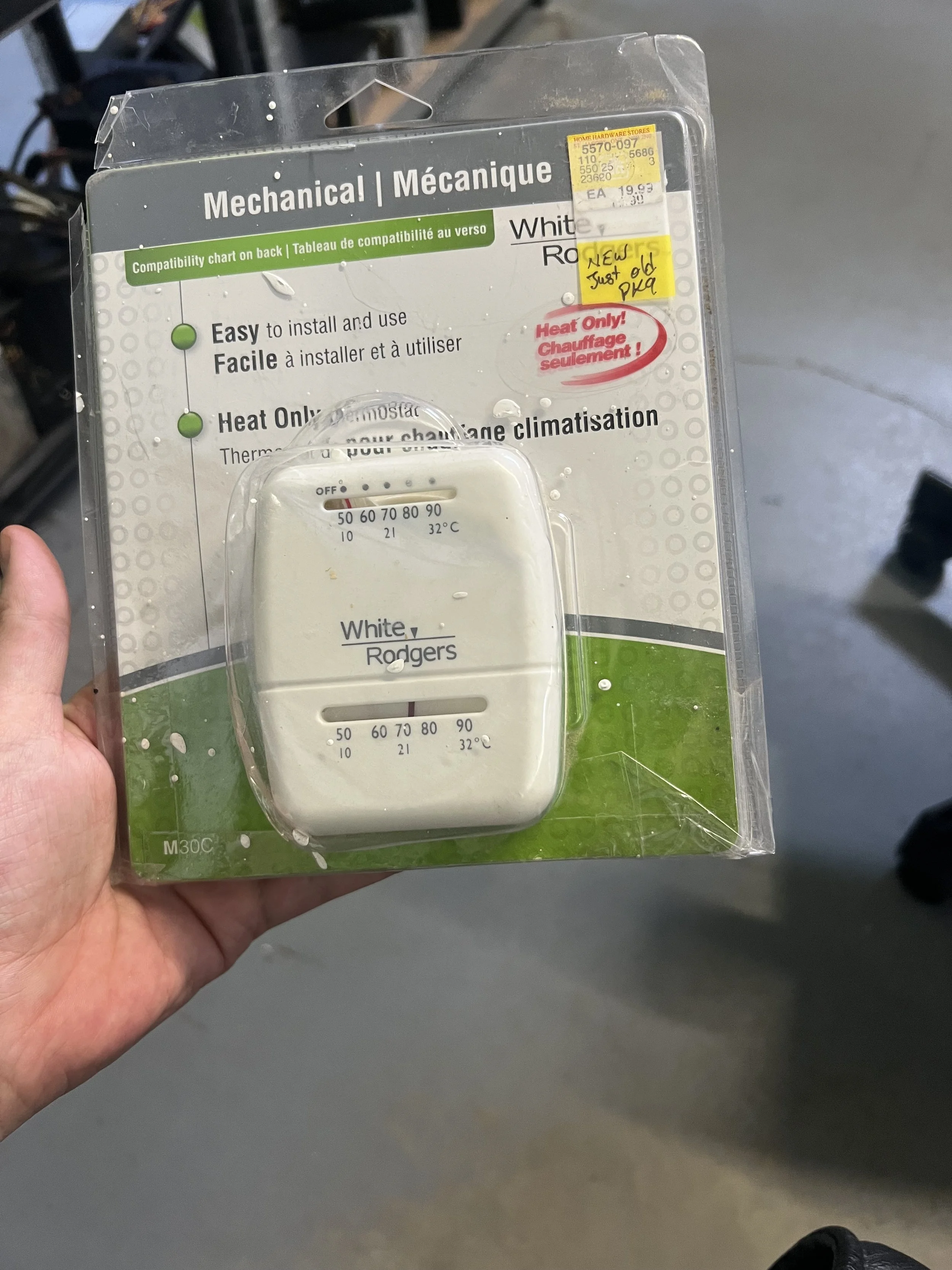 White-Rodgers M30C (or M30) Manual Heat-Only Thermostat