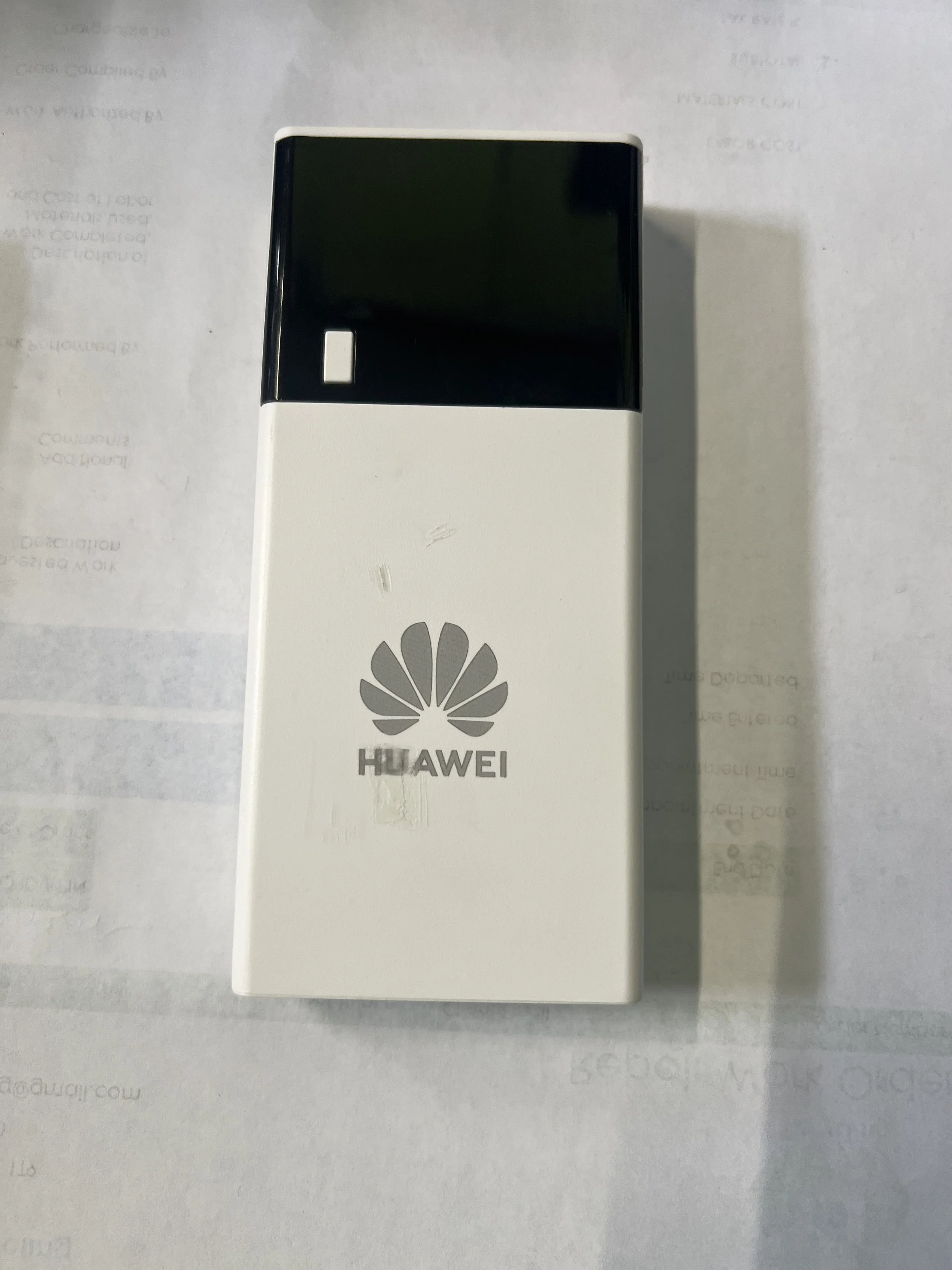 Huawei Portable Power Bank with flash light.