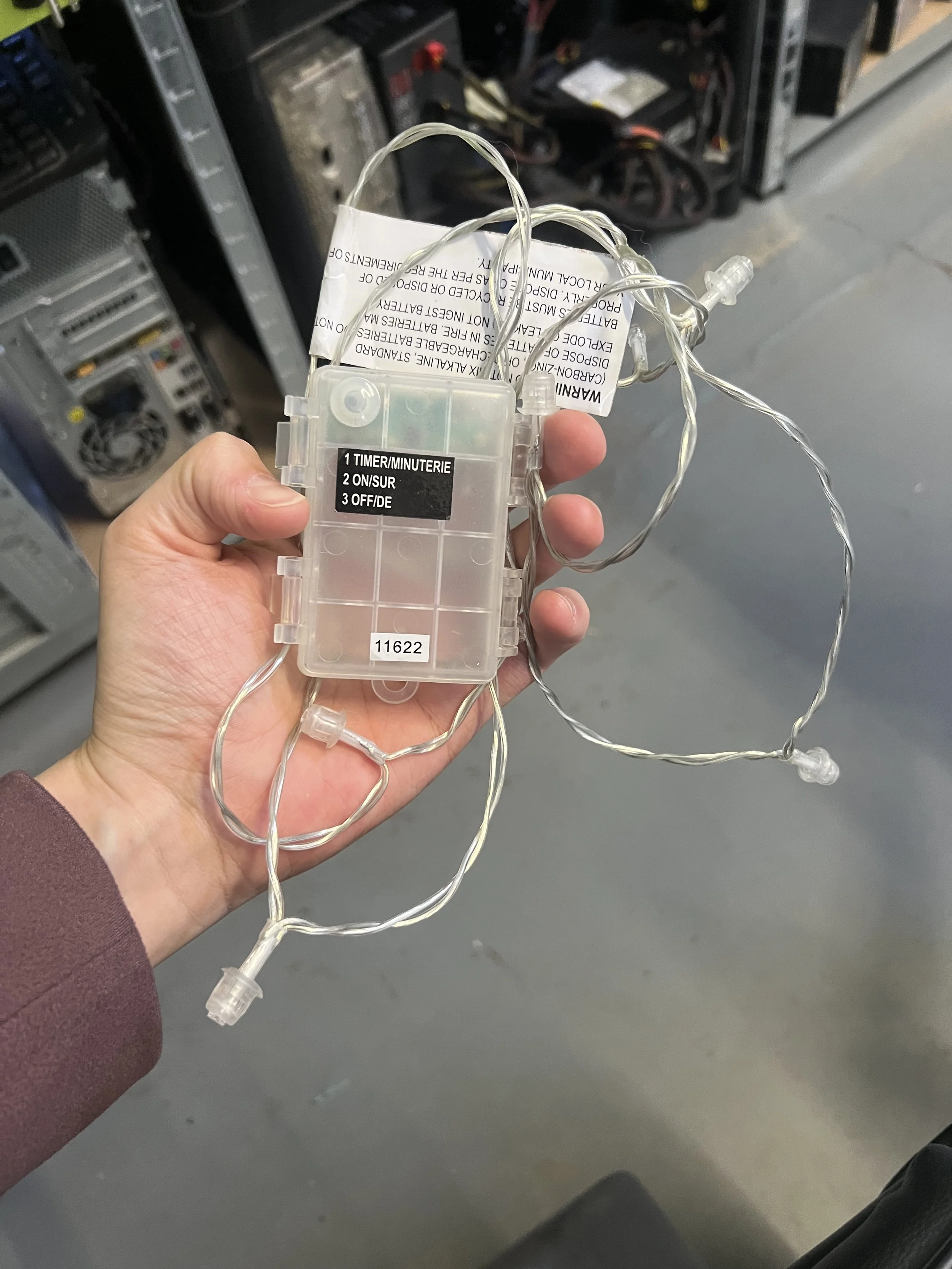 Standard waterproof battery-powered LED fairy light string featuring an automatic timer functionality.