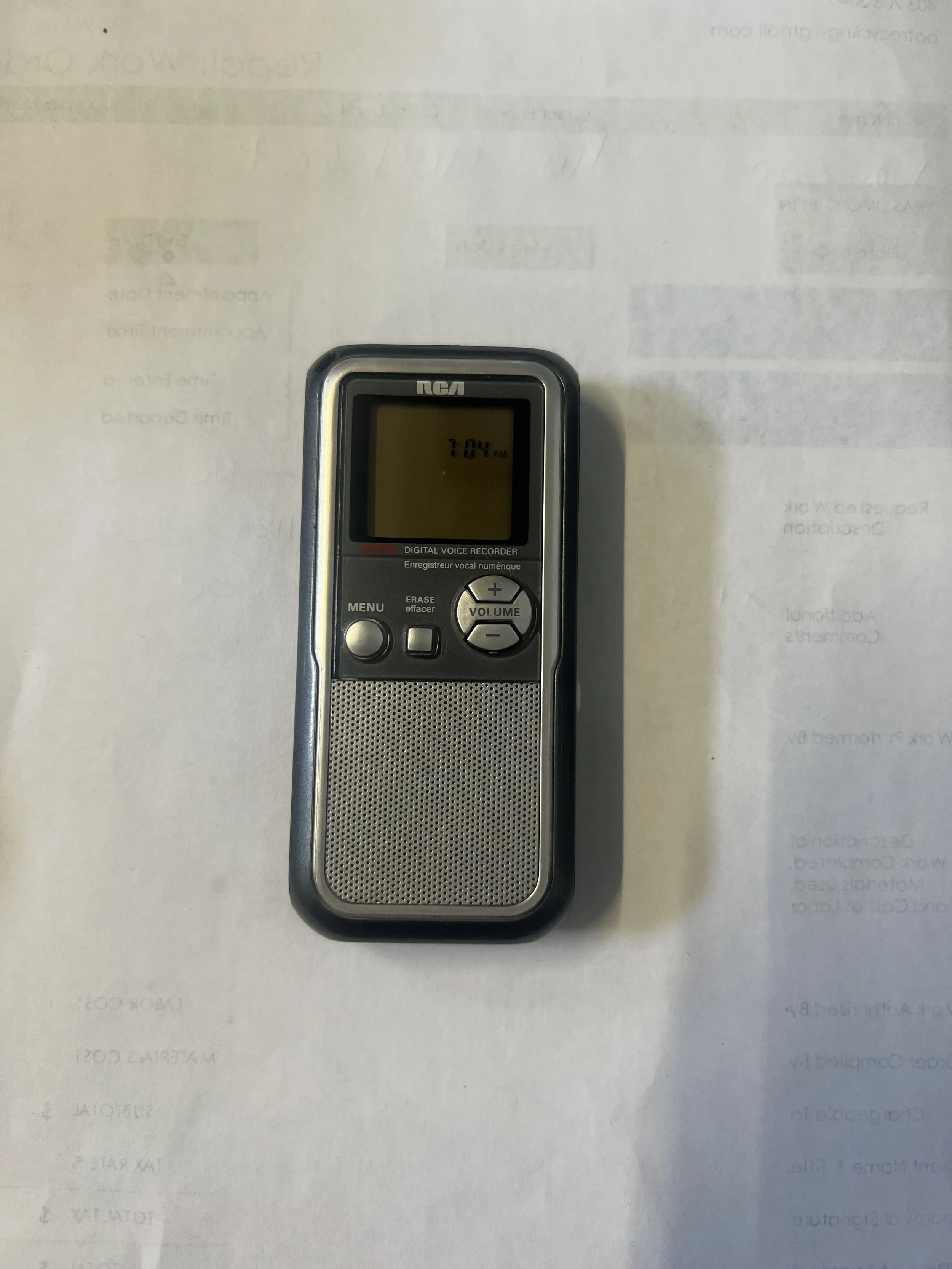 RCA RP5022B series digital voice recorder.