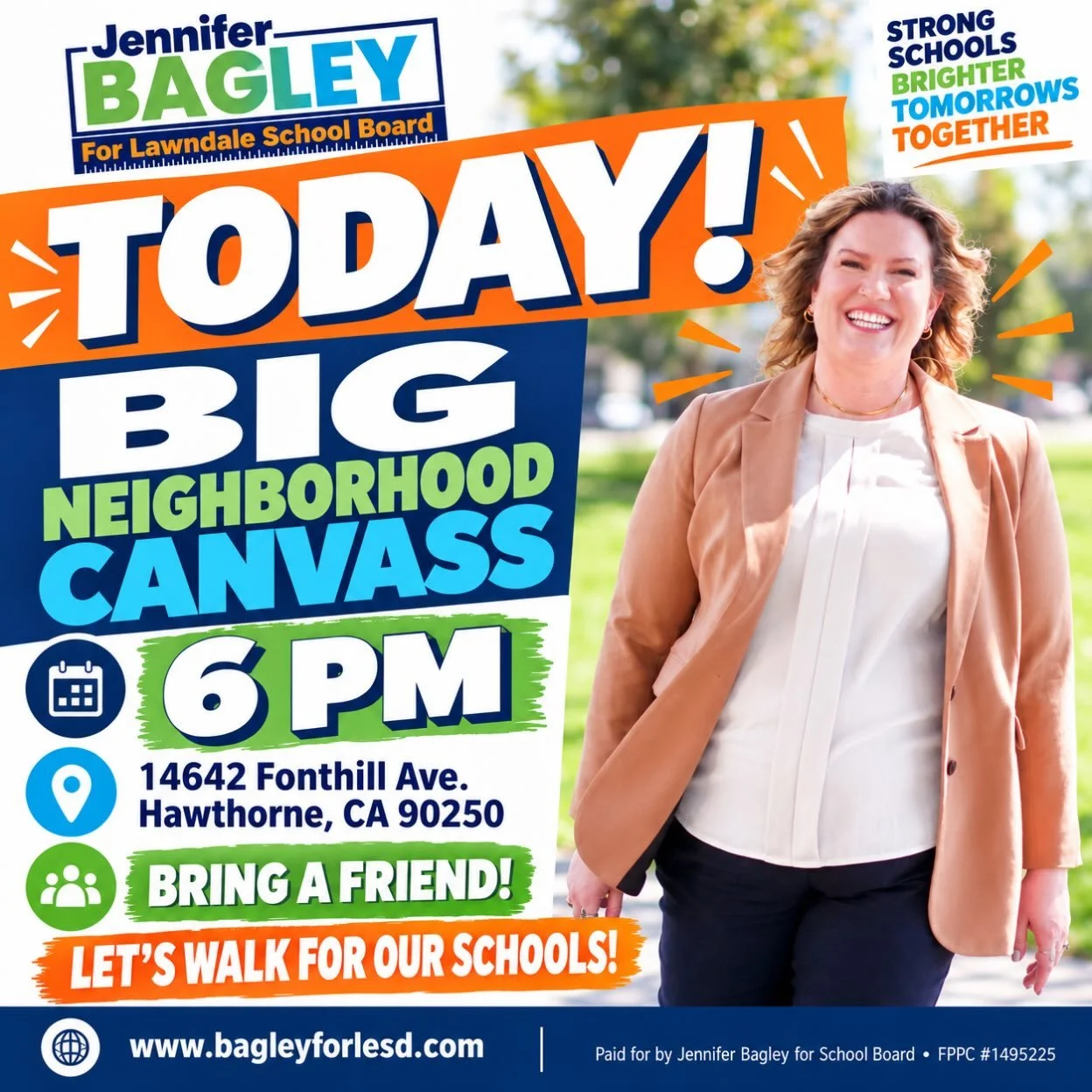 TODAY!  Join us!  Spread the word that change is coming and help is on the way!  @lademocrats @lfceunion 

#canvassforchange #bagleyforlesd #lawndaleelementaryschooldistrict #lesd