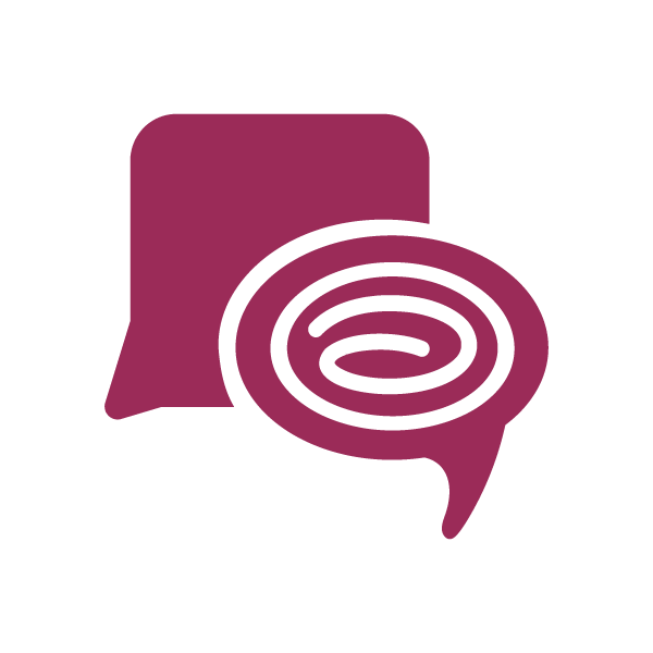 Illustration of two converstation bubbles