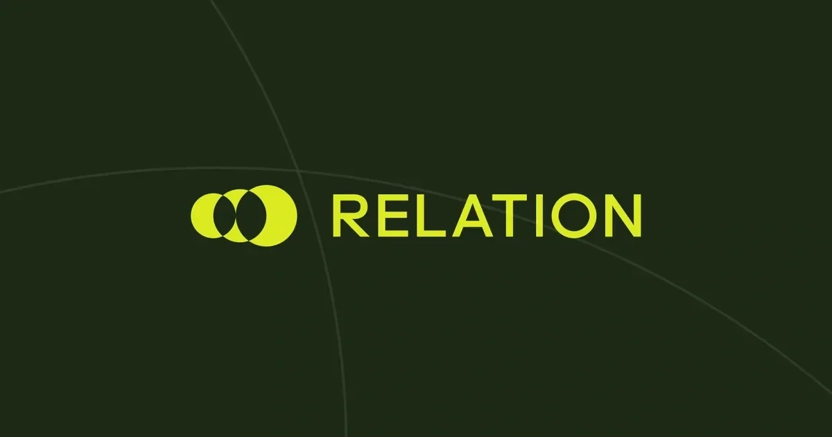 Graphic with a dark green background showing overlapping yellow circles and the word 'RELATION' in bright yellow text