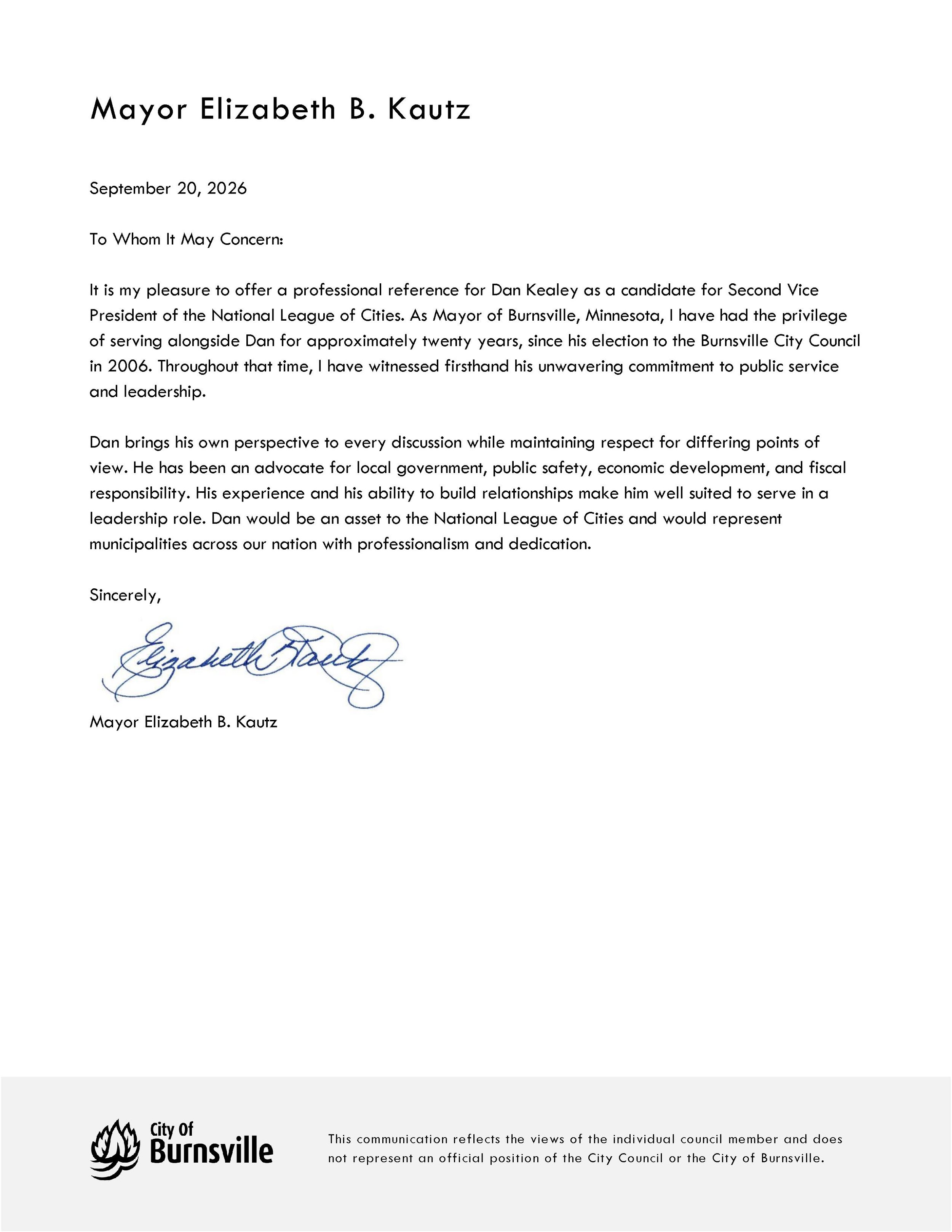 Dan Kealey Professional Reference from Mayor Kautz.jpg