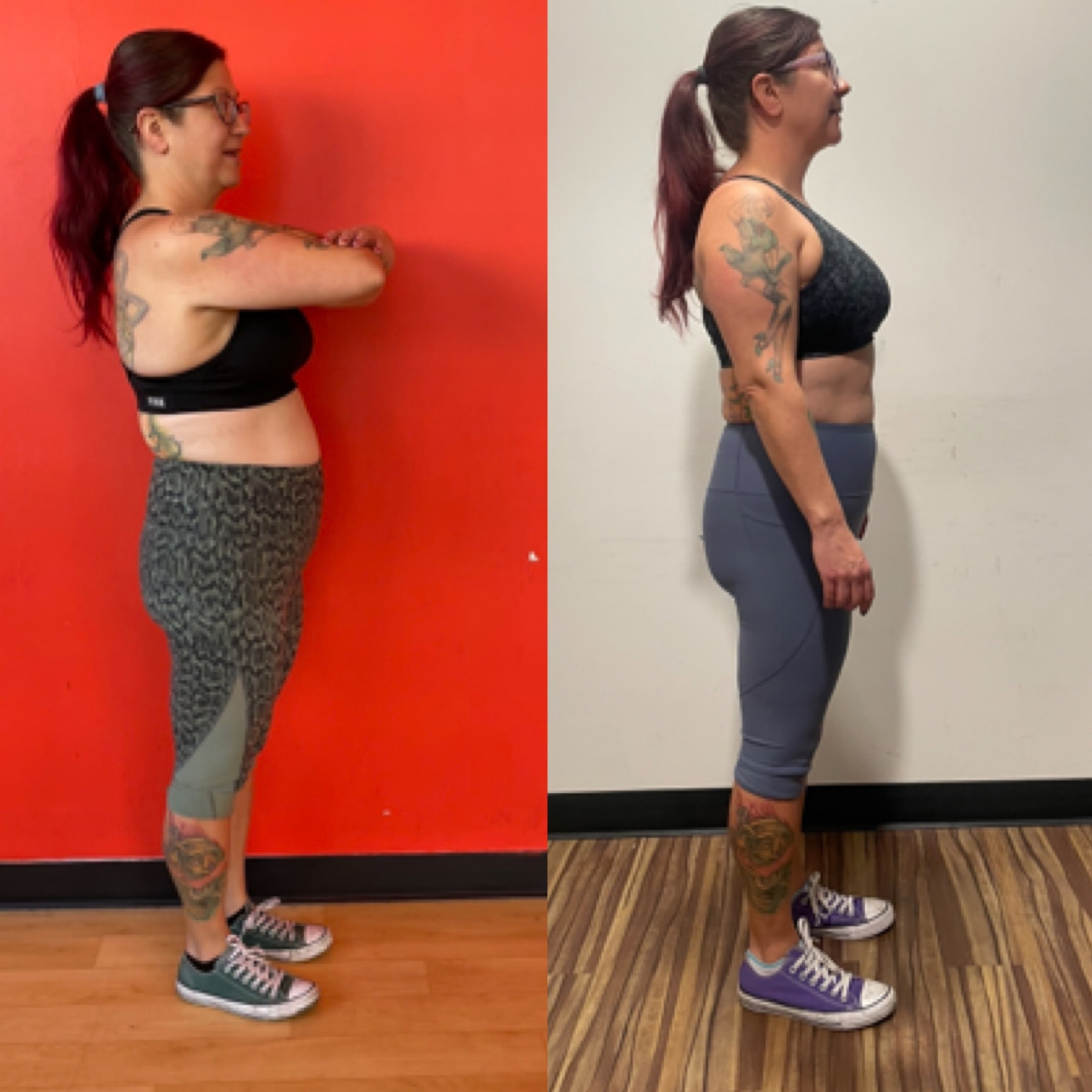 ARVAYA client progress during personalized health and fitness coaching.