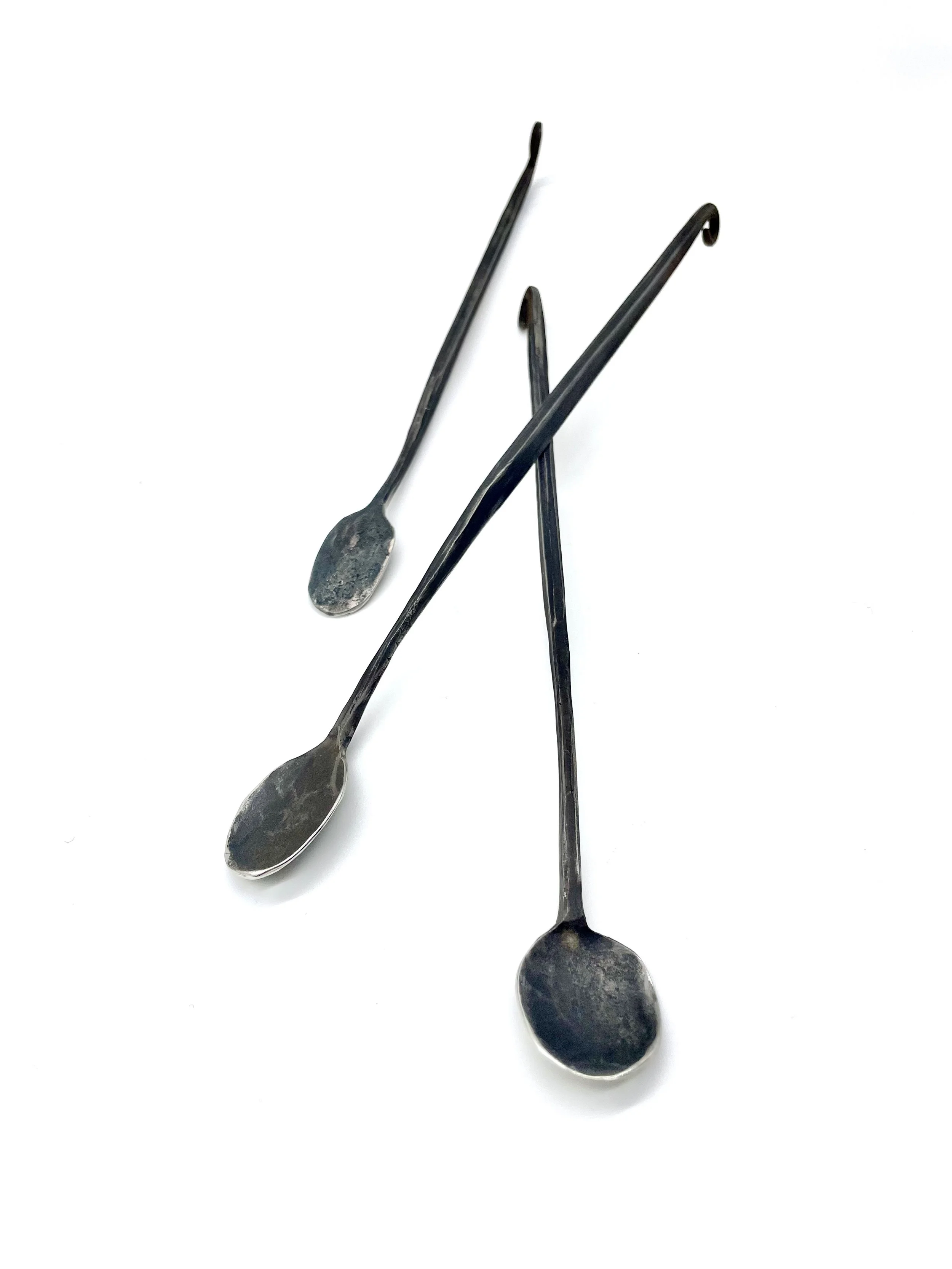 Serving Spoon, tinned copper (11-13”), dimpled handle 2.jpeg