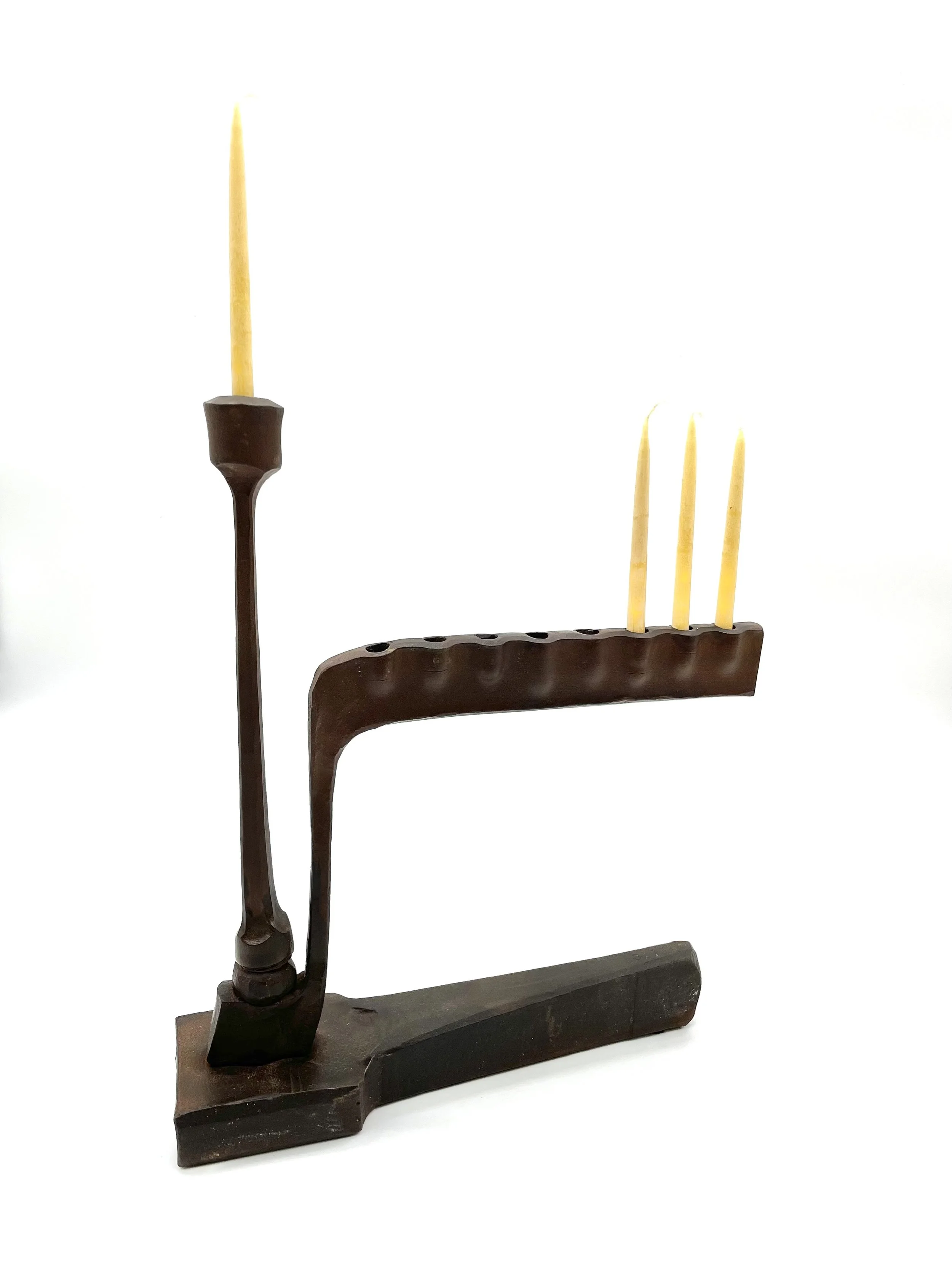 Fan Menorah & Candle Holder