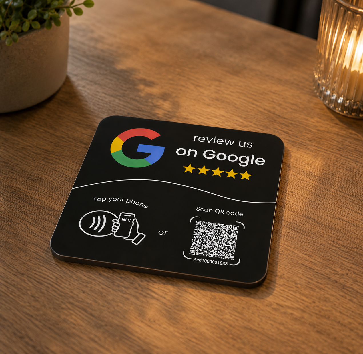 Review card landscape-oriented black