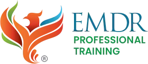 EMDR International Association logo with a stylized orange and green phoenix and blue and green text.