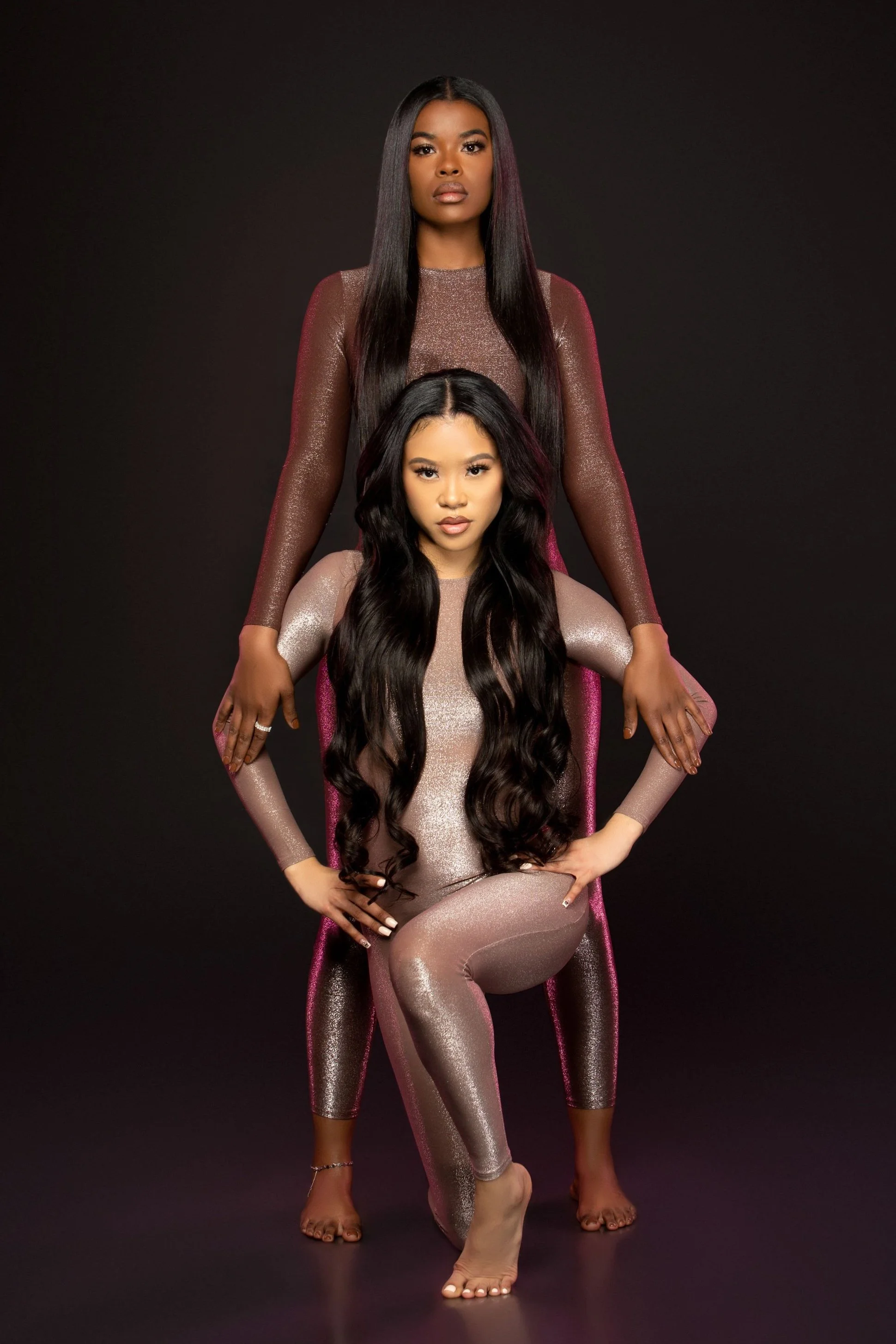 Salon de Weave models showcasing sleek, professionally styled hair and signature Weave Angels beauty looks.