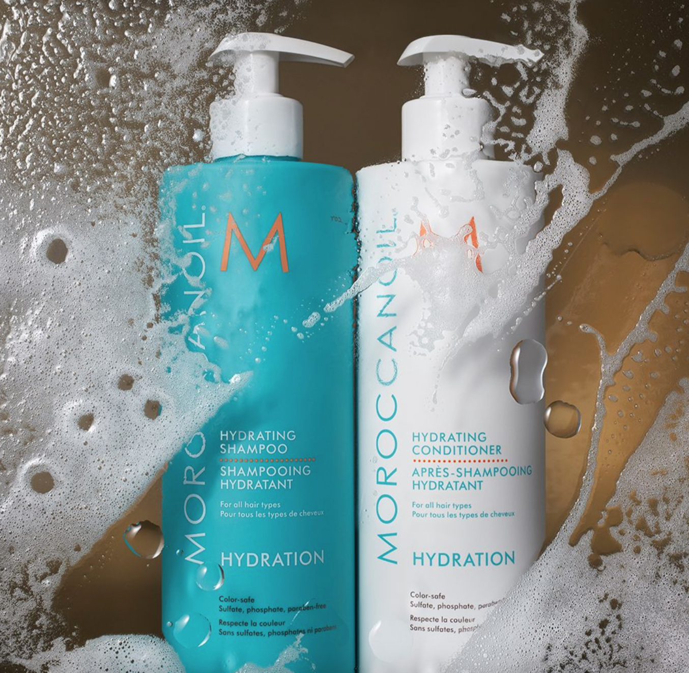 Moroccanoil Hydrating Shampoo and Conditioner used for professional hair care at Salon de Weave.