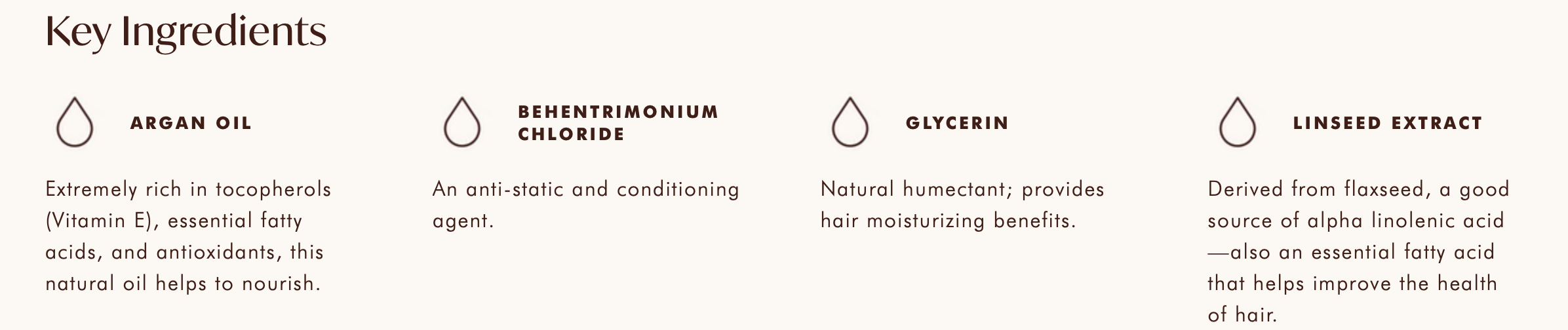Key ingredients in the Moroccanoil Restorative Hair Mask hydration treatment.
