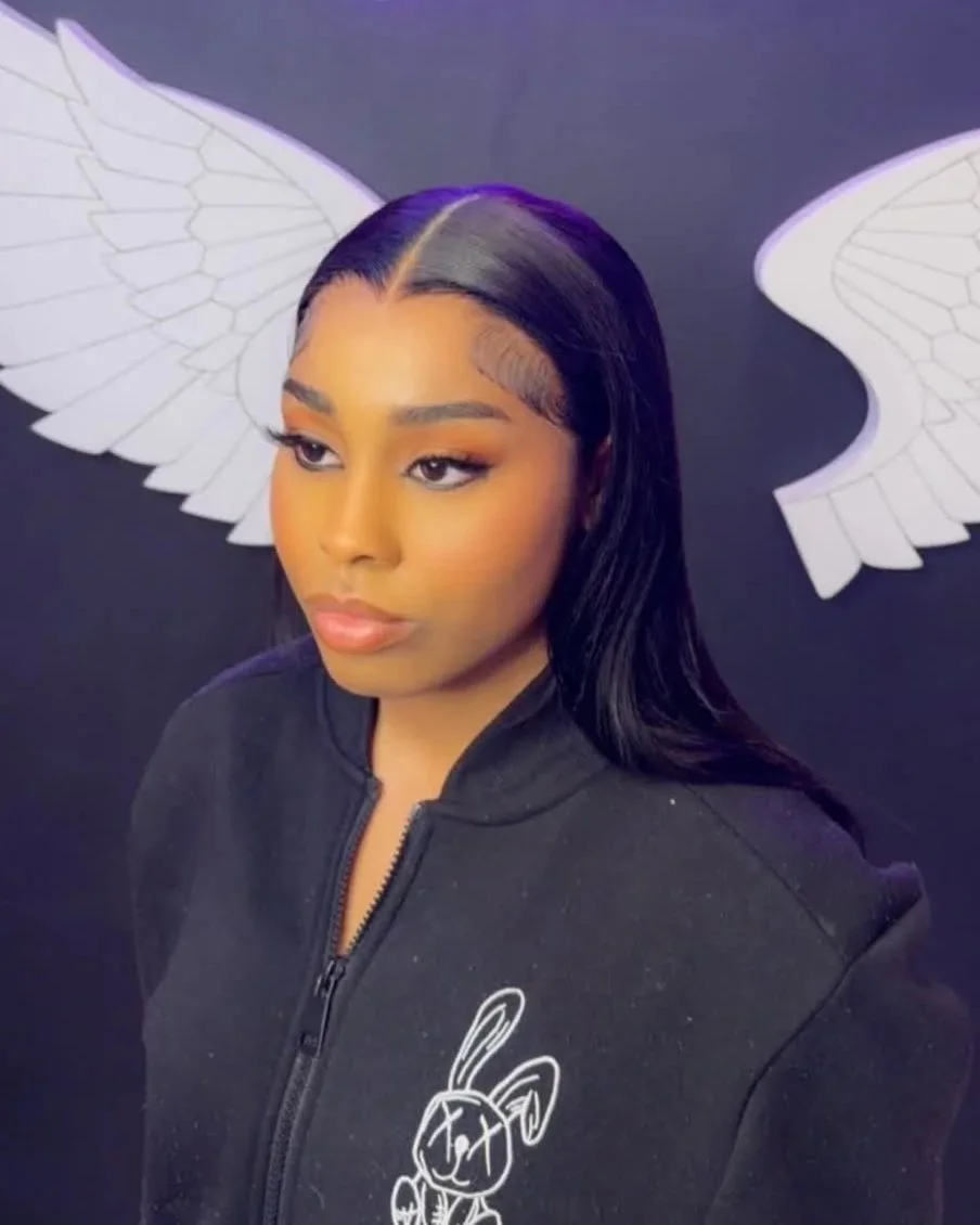 U-Part wig installation with a sleek natural-looking finish at Salon de Weave