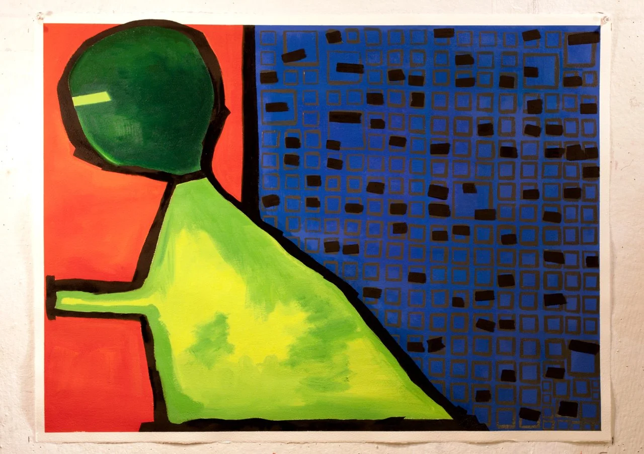 Battlefield, from the series Mutation, 2011, Oil on paper, 30 x 22 inches