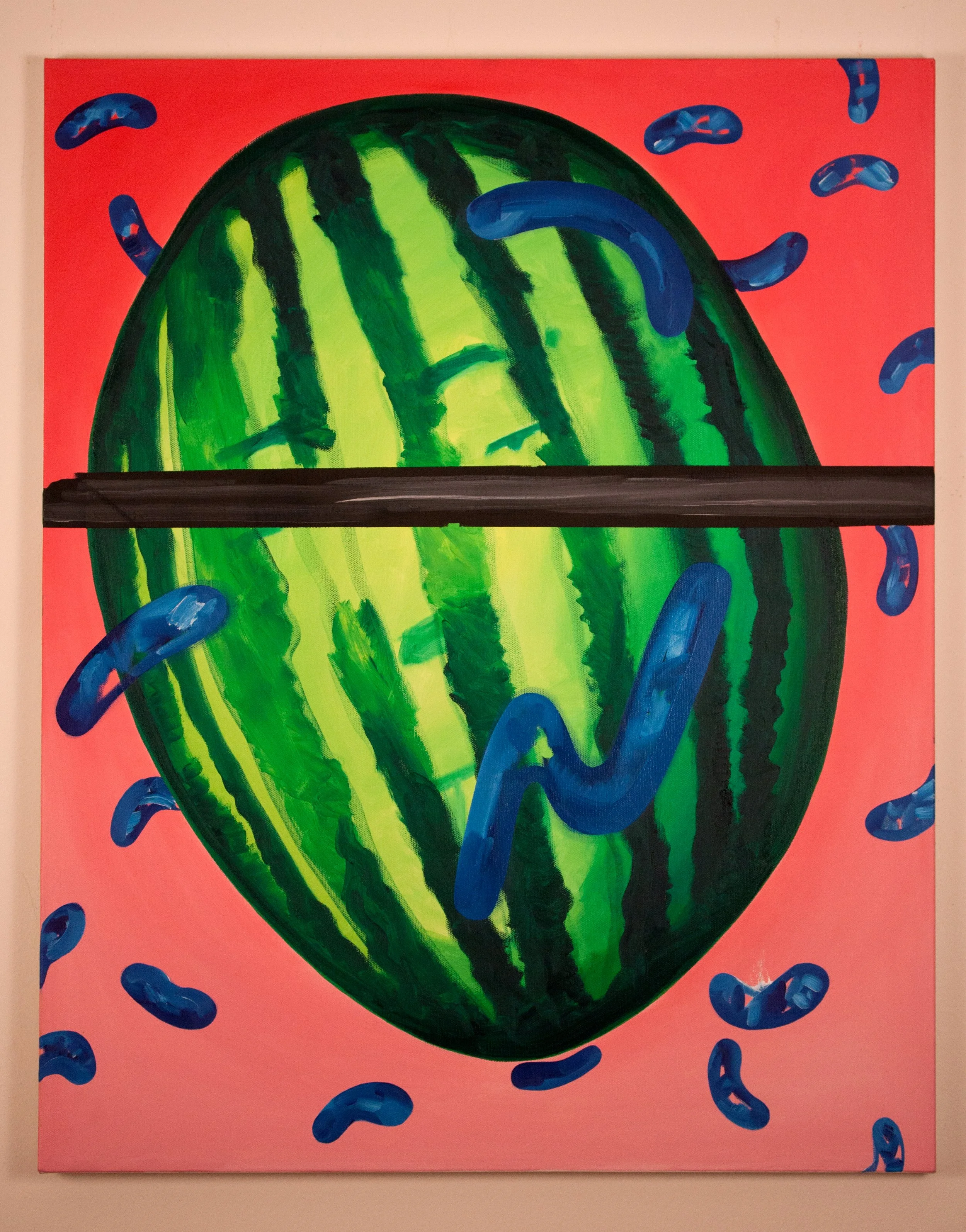 Scanning Watermelon, 2013, Oil on canvas, 30 x 24 inches 
