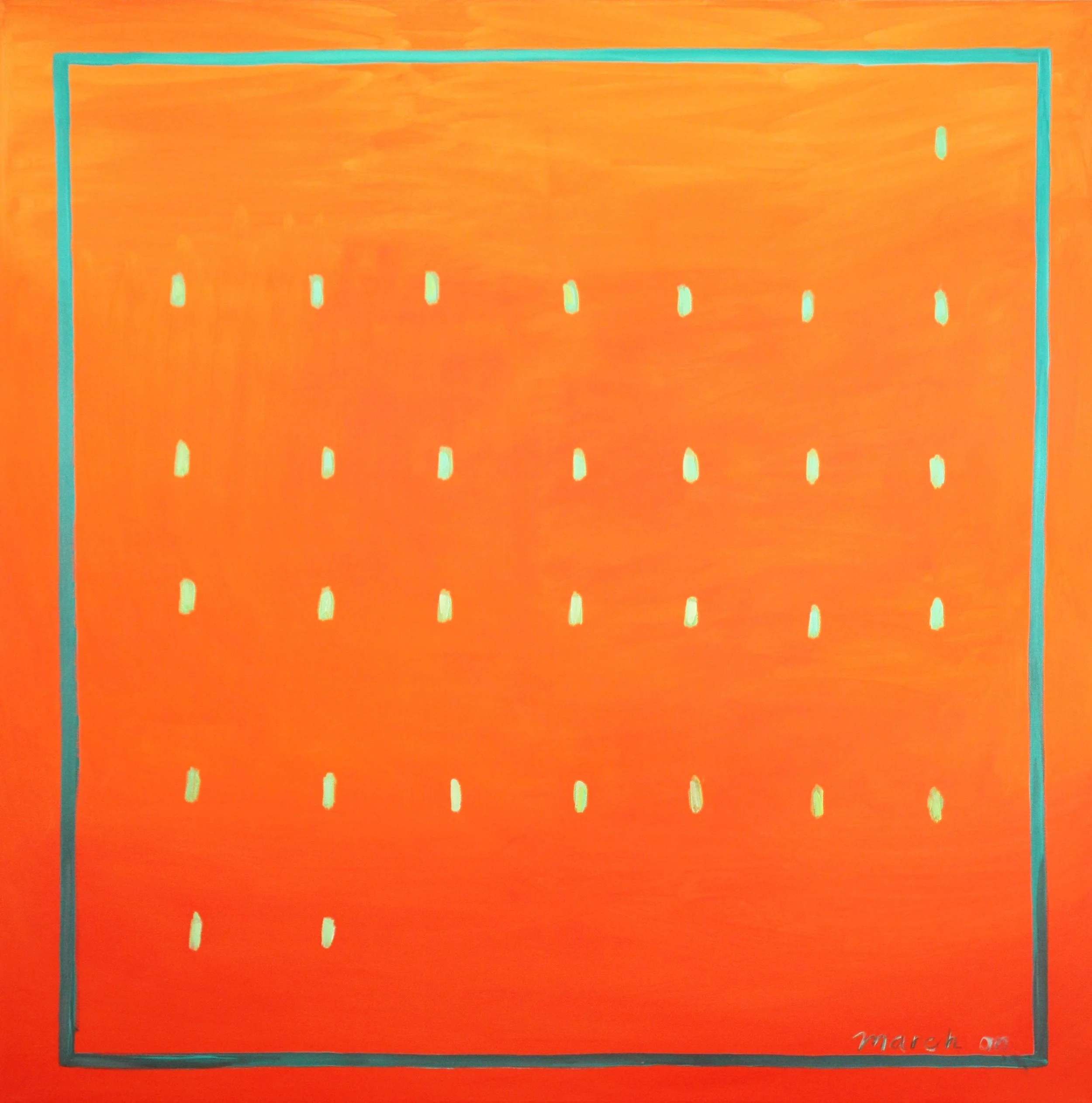 March On, 2014, Oil on canvas, 36 x 36 inches
