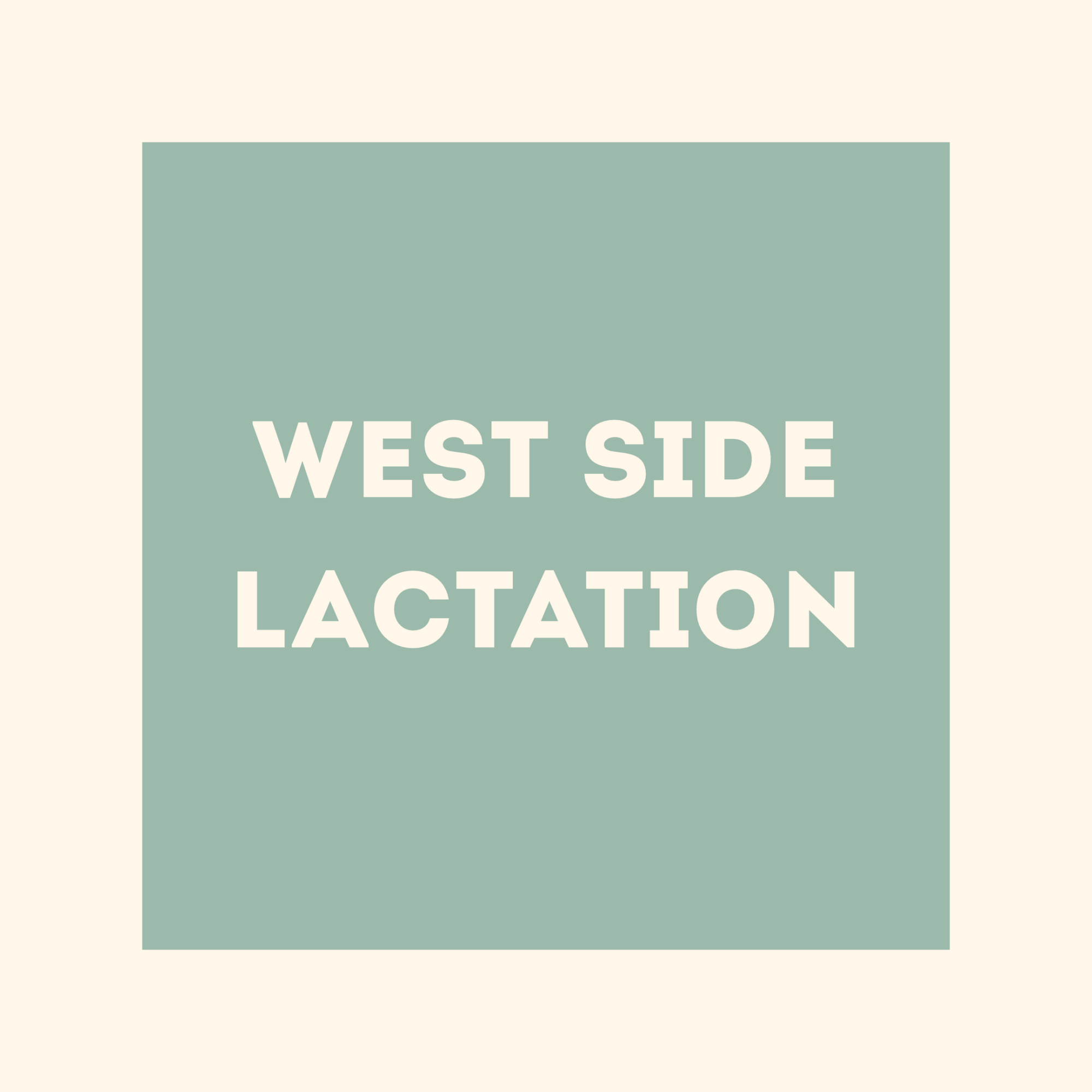 A sign with a teal background and white text that says 'WEST SIDE.'