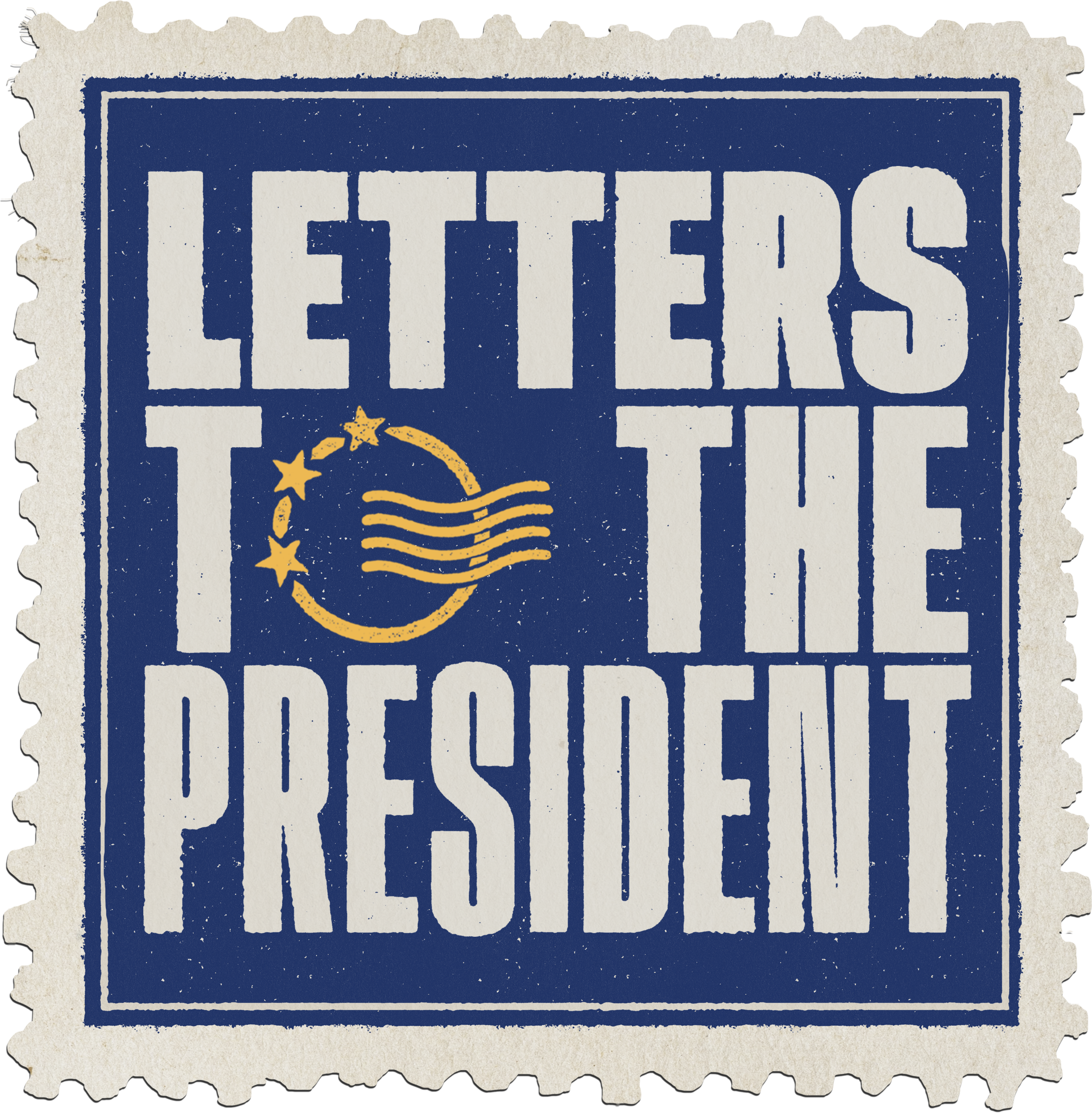 Letters to the President logo designed as a U.S. postage stamp.