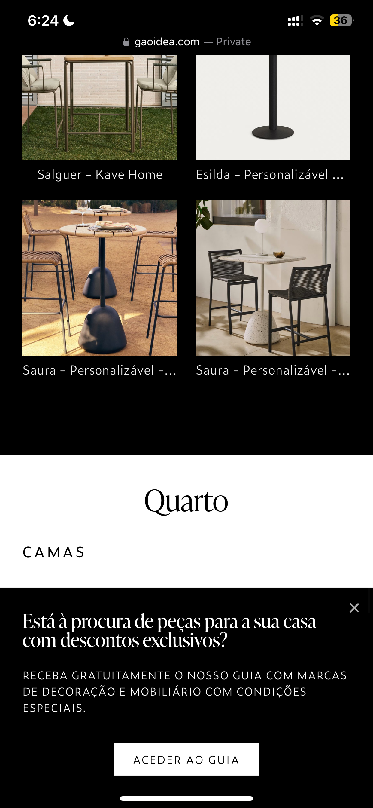 Imagem exibindo várias opções de mesas e cadeiras com nomes de marcas e modelos, incluindo designs personalizados e mesas de diferentes estilos, em ambientes internos e externos, com destaque para estética moderna e minimalista.
