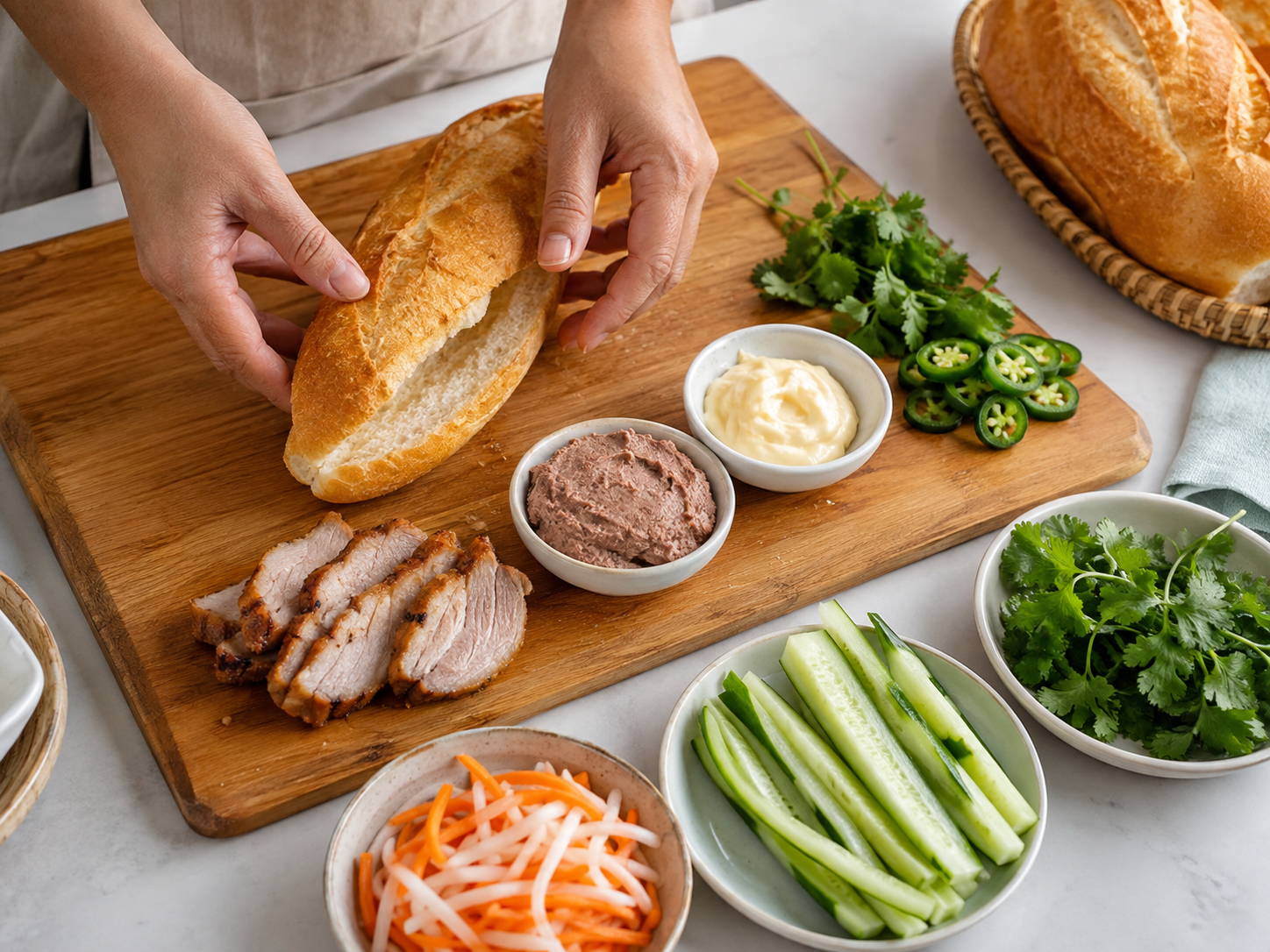 Vietnamese Banh Mi Recipe Printable, Digital Cookbook PDF Guide
