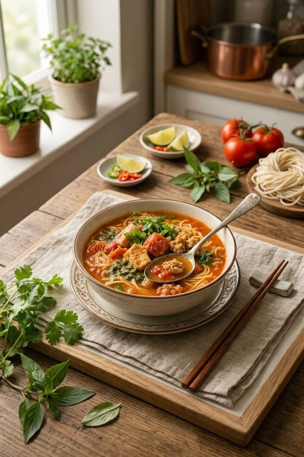 Bún Riêu Vietnamese Noodle Soup Recipe (Digital Cookbook + Web App)