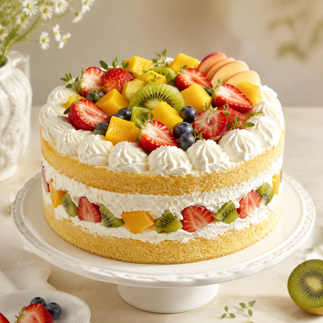 Fruit Sponge Cake Recipe PDF