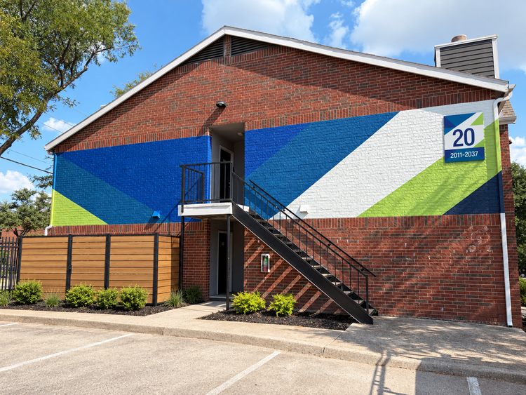Gable Point exterior apartment wall mural