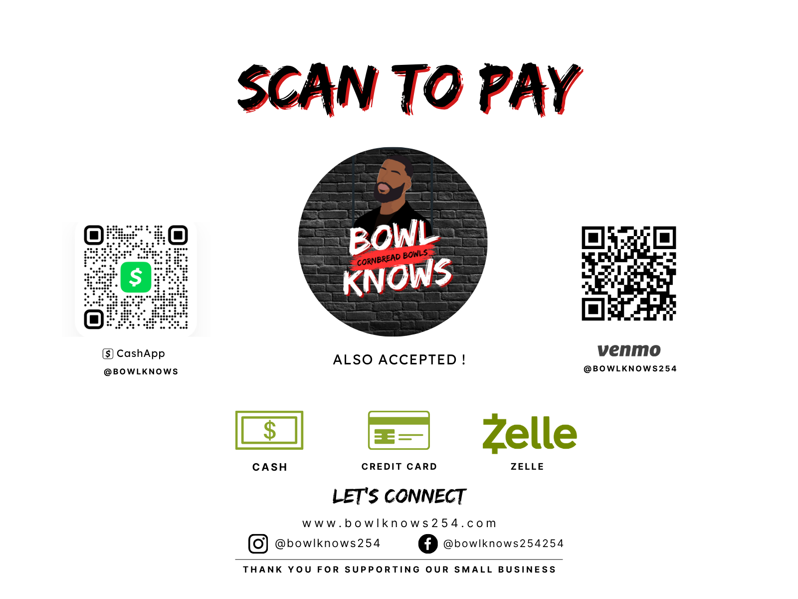 Payment Methods Signage