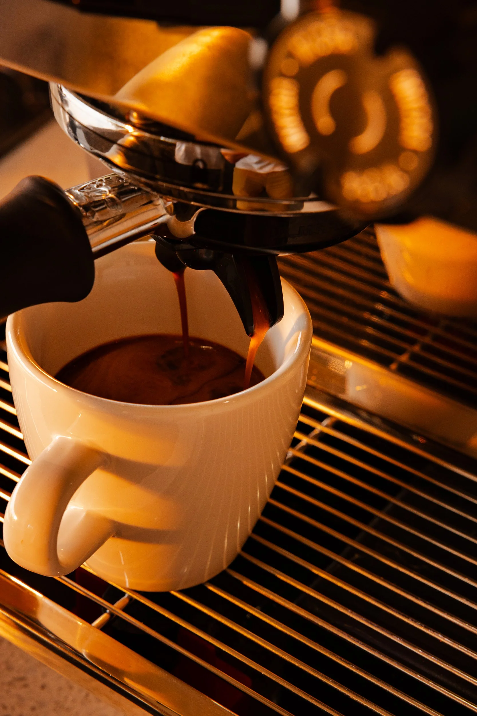 Coffee pouring from machine