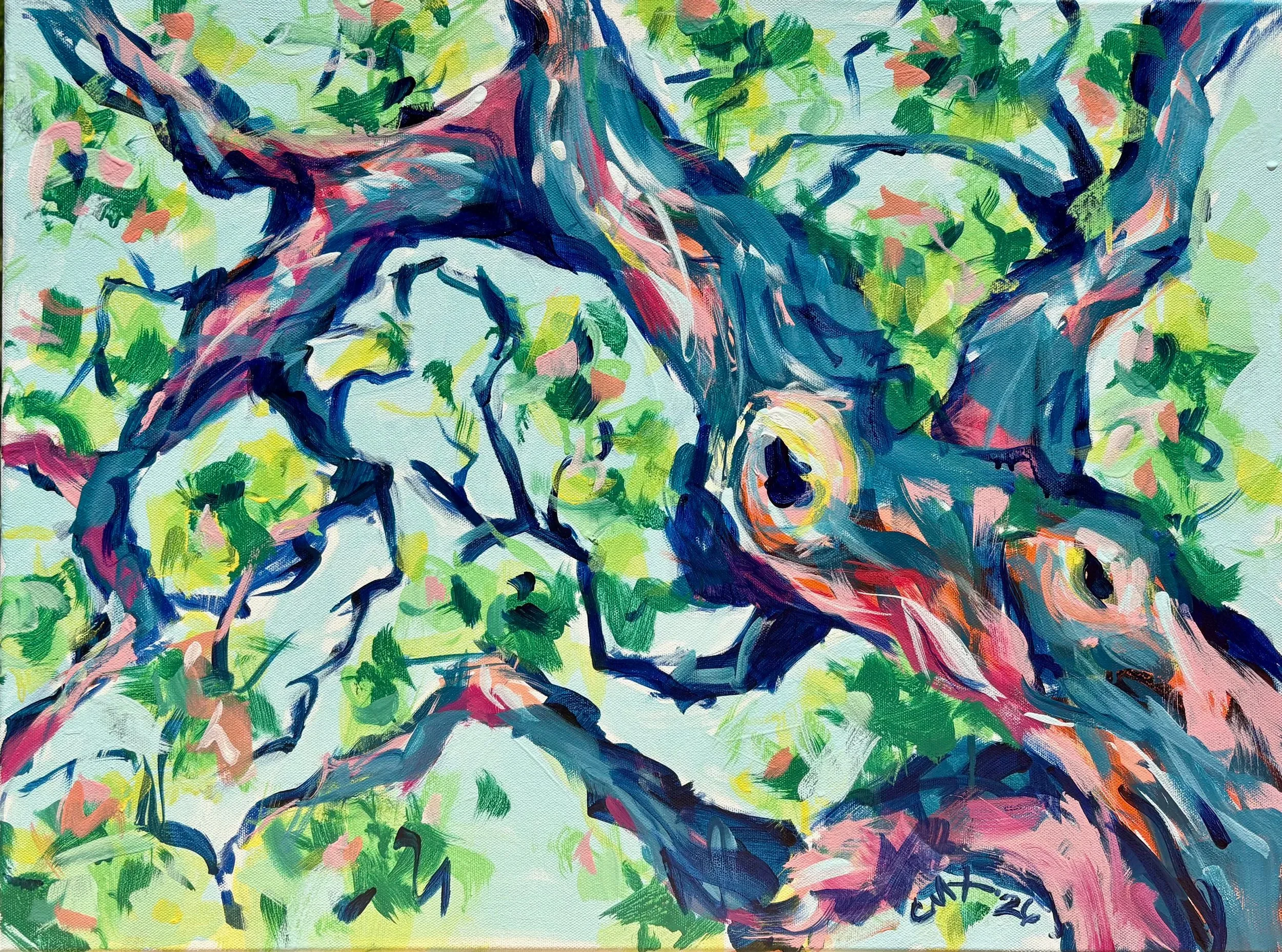 Oaks of Righteousness (18"x24" fluid acrylic, framed)
